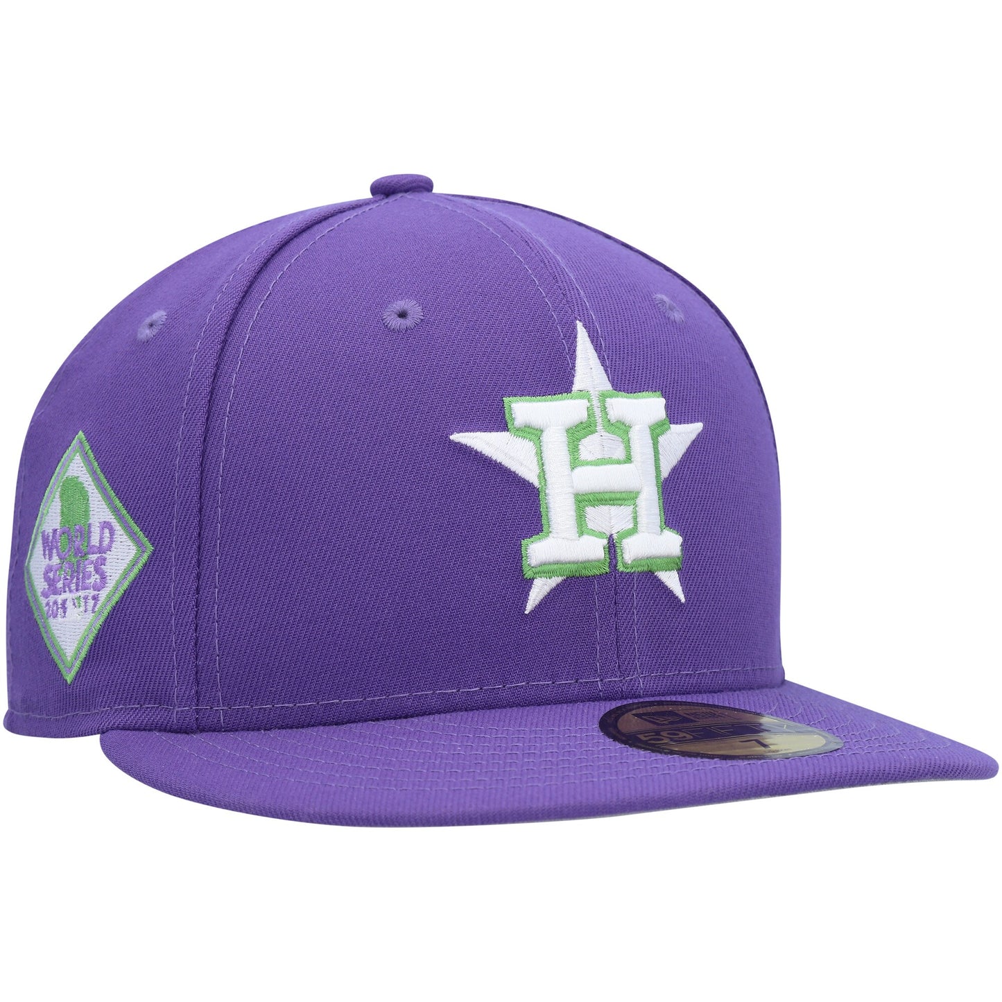 Houston Astros New Era Lime Side Patch 59FIFTY Fitted Hat - Purple