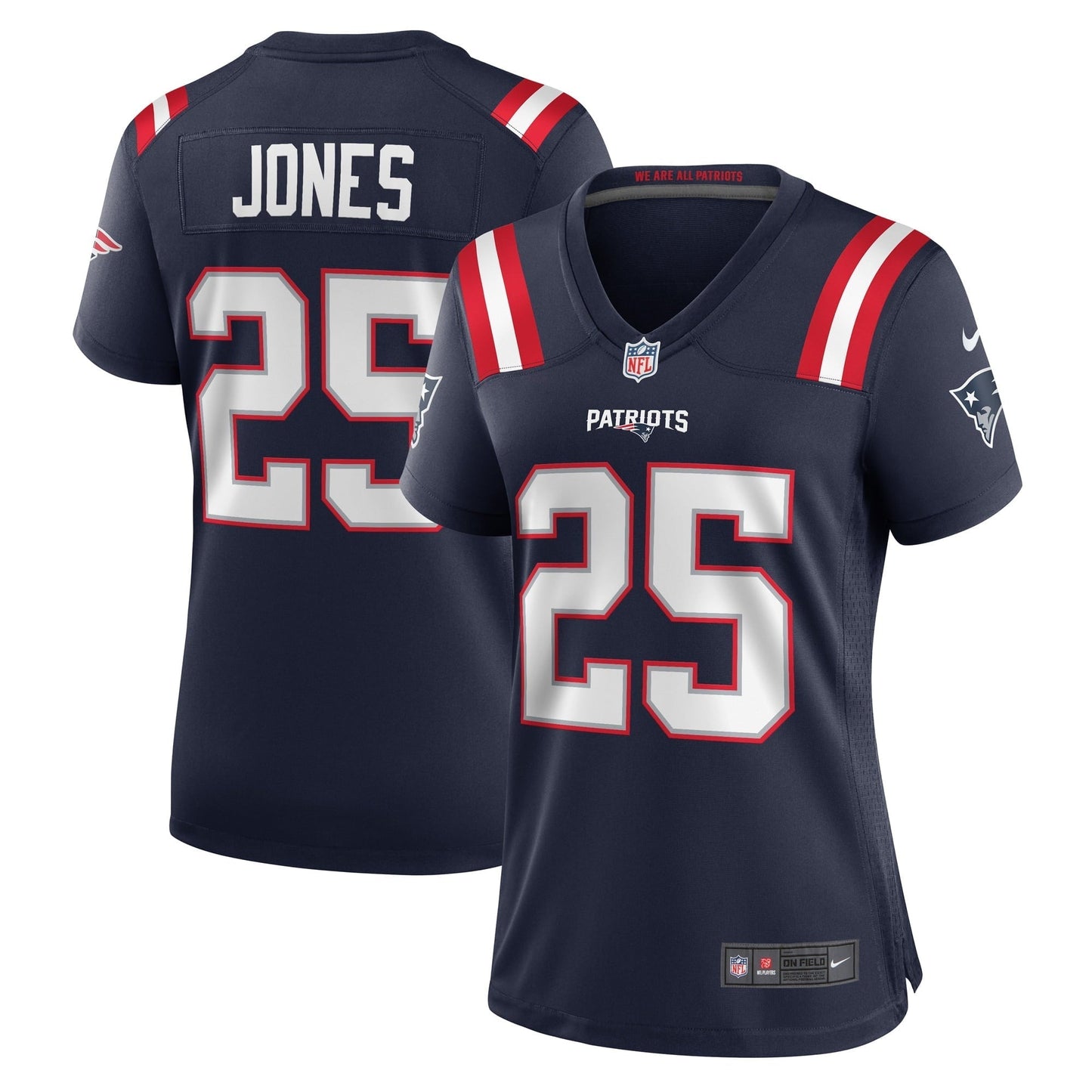 Women's Nike Marcus Jones Navy New England Patriots Game Player Jersey