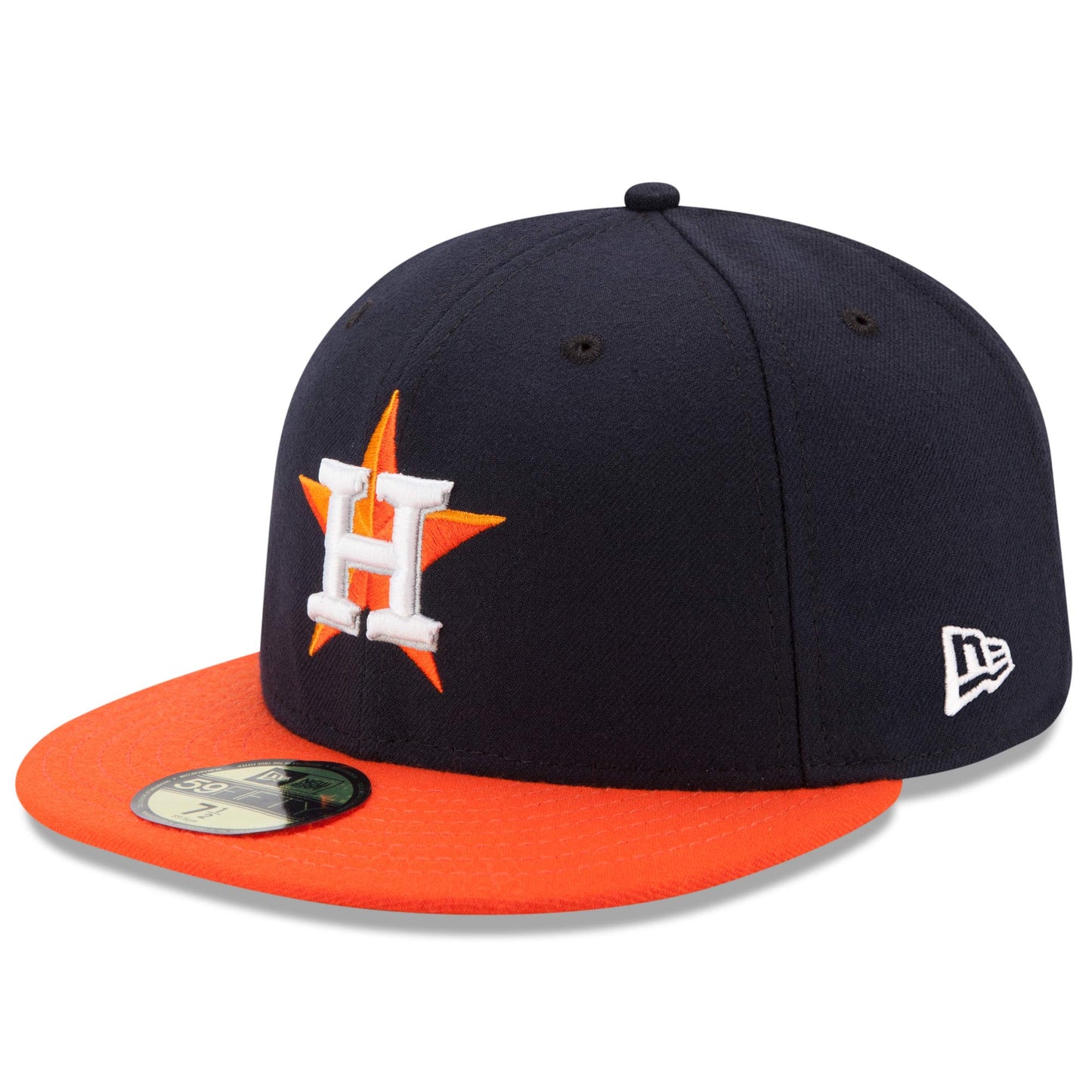 Houston Astros New Era Road Authentic Collection On Field 59FIFTY Performance Fitted Hat - Navy/Orange
