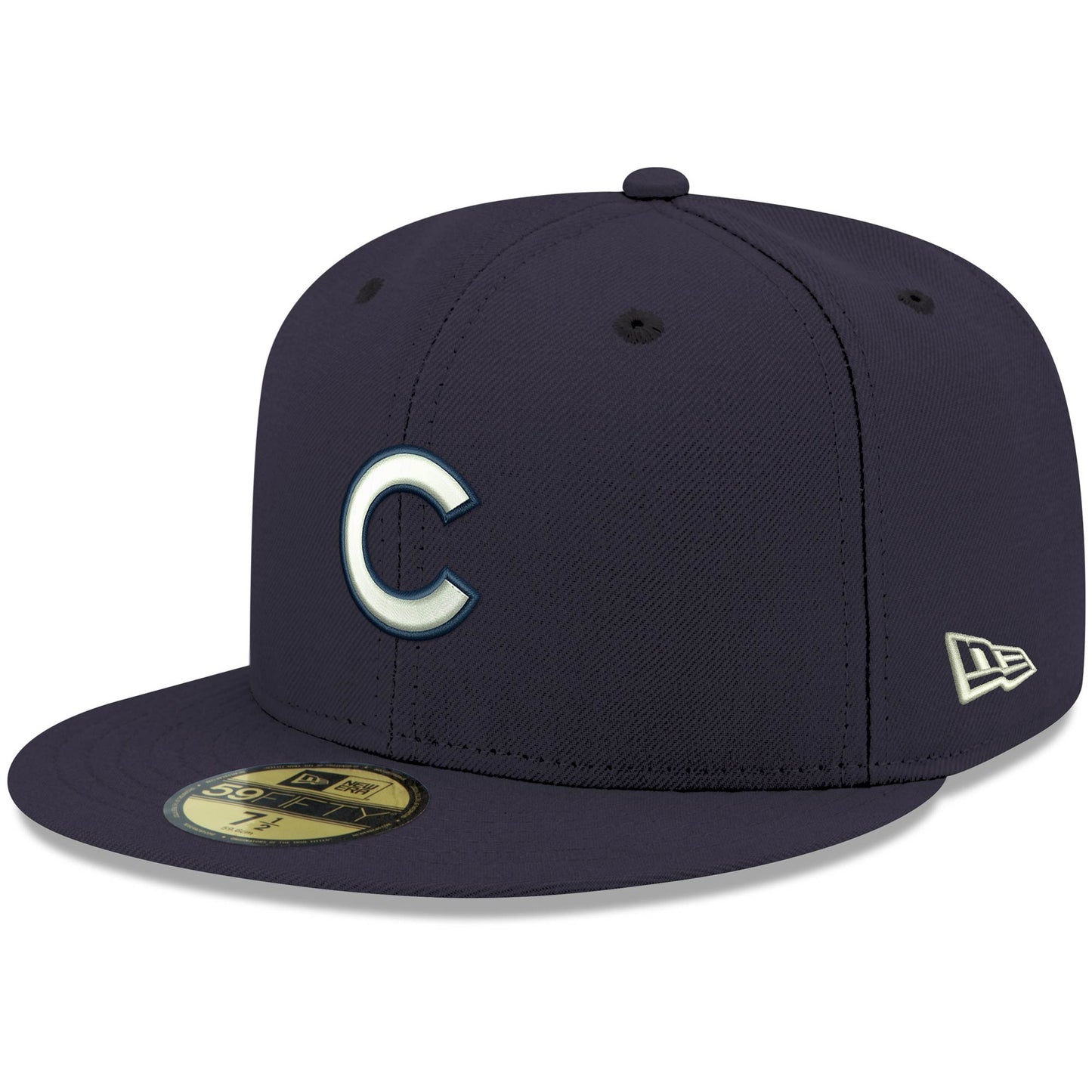 Chicago Cubs New Era White Logo 59FIFTY Fitted Hat - Navy