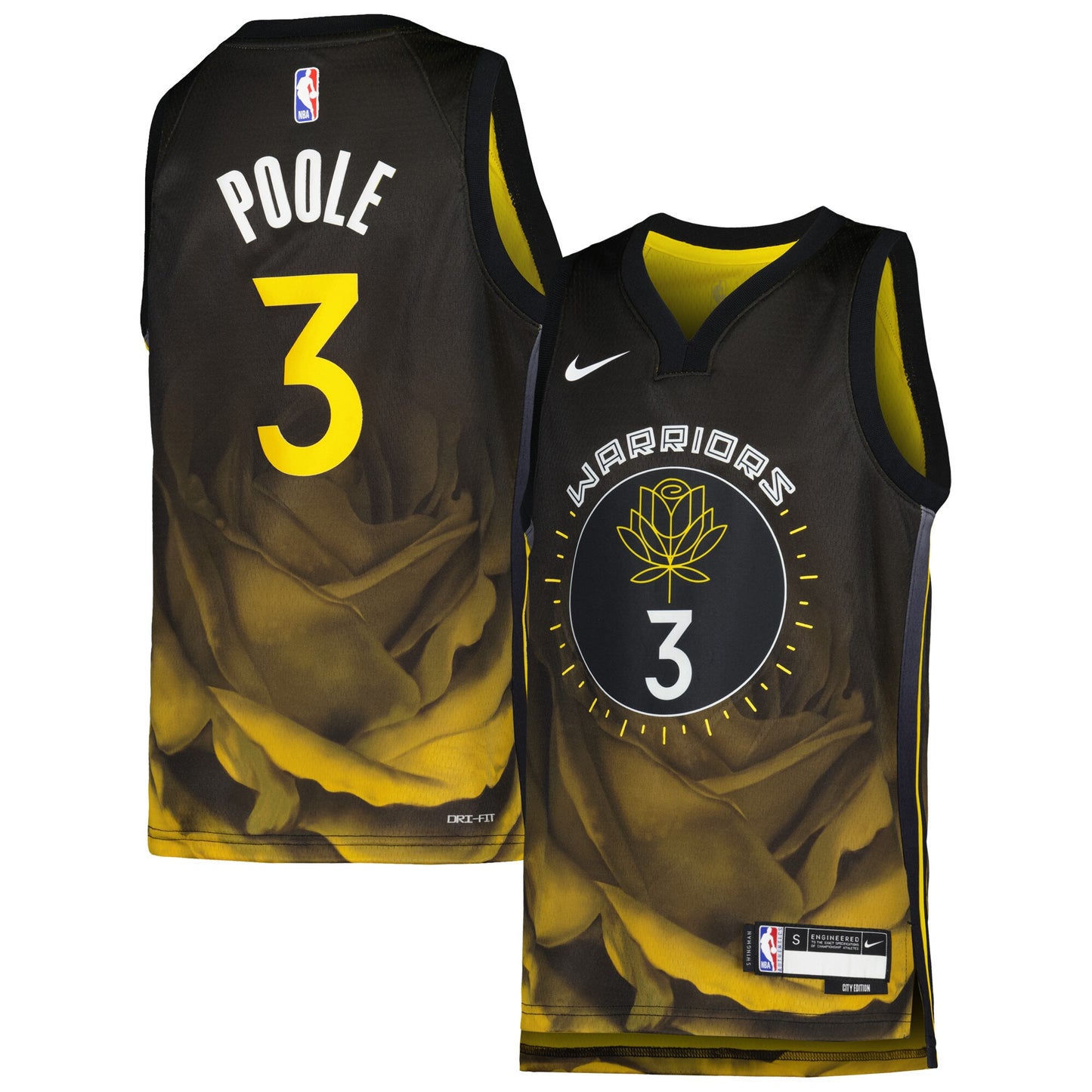 Jordans Poole Golden State Warriors Nike Youth 2022/23 Swingman Jersey - City Edition - Black