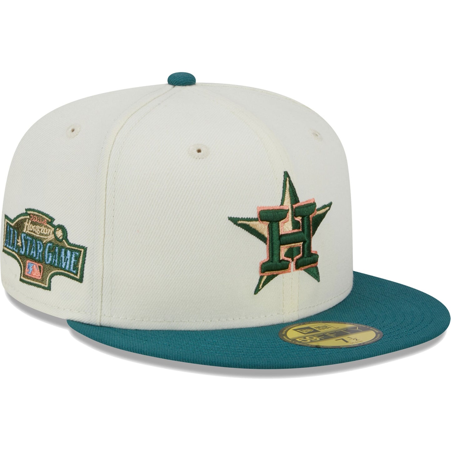 Houston Astros New Era Chrome Evergreen 59FIFTY Fitted Hat - Cream