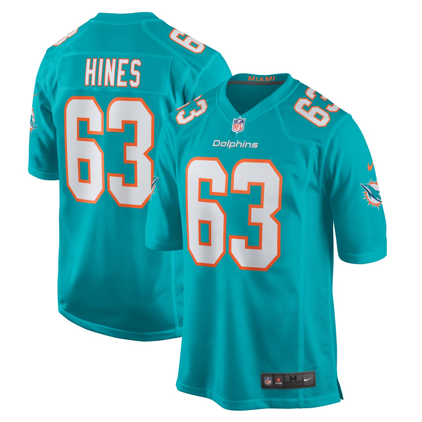 Chasen Hines Miami Dolphins Nike Team Game Jersey - Aqua
