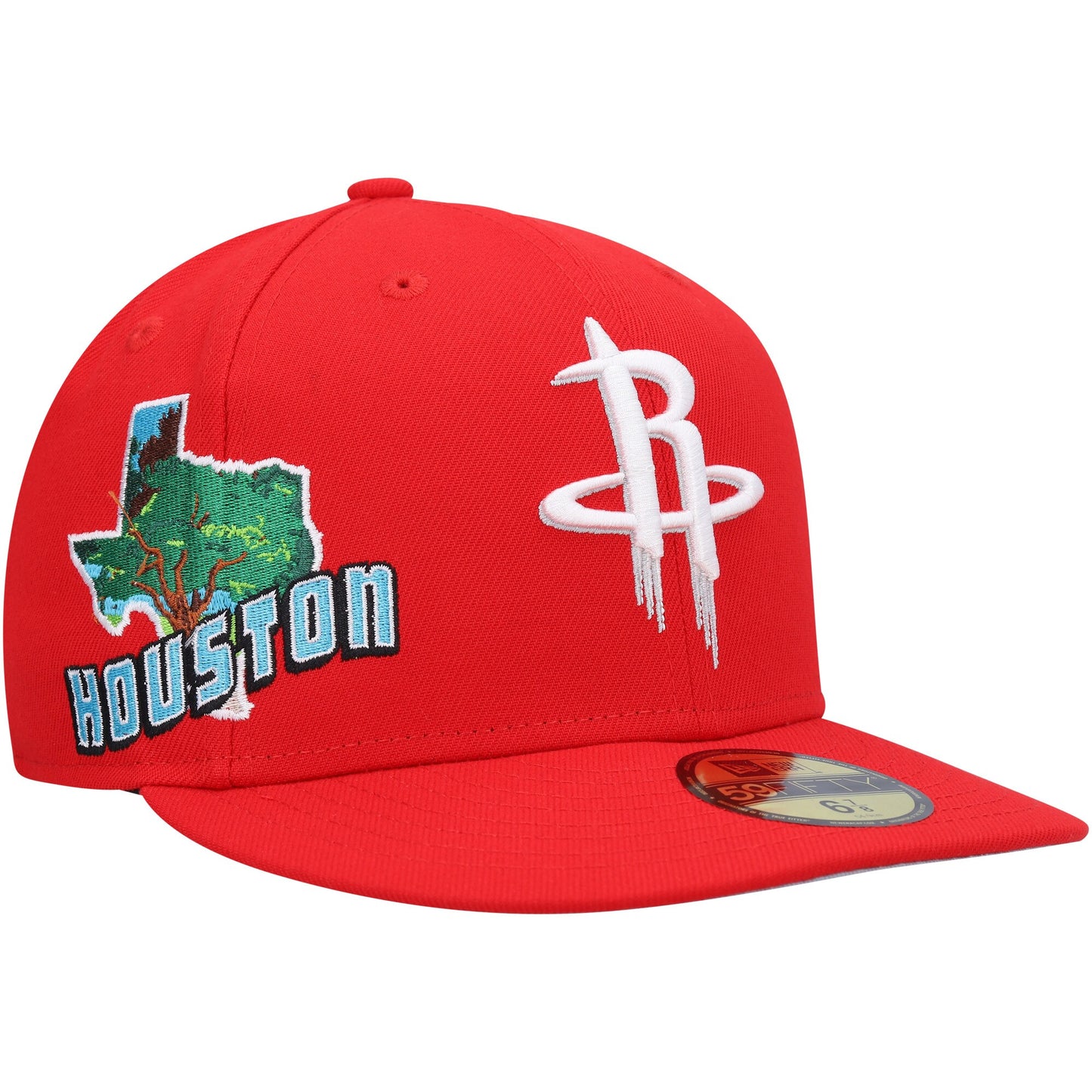 Houston Rockets New Era Stateview 59FIFTY Fitted Hat - Red