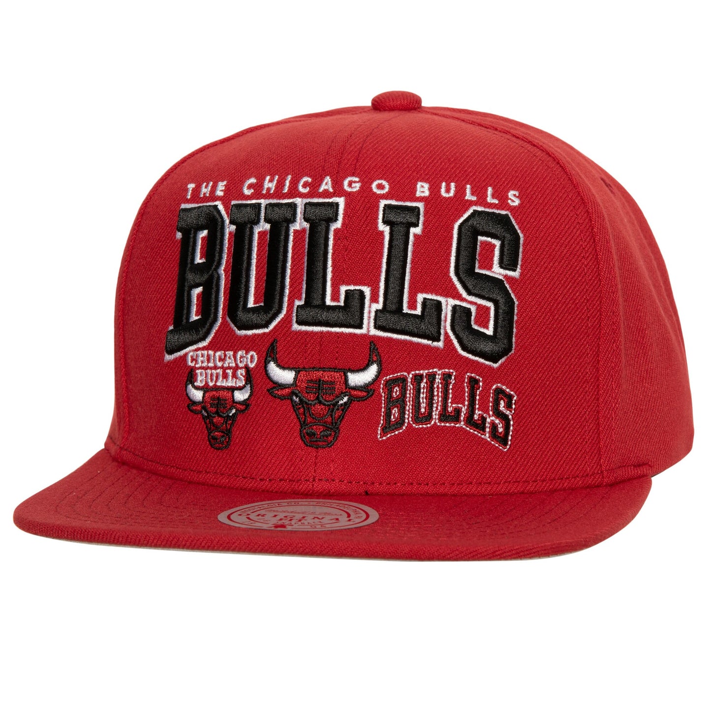 Chicago Bulls Mitchell & Ness Champ Stack Snapback Hat - Red