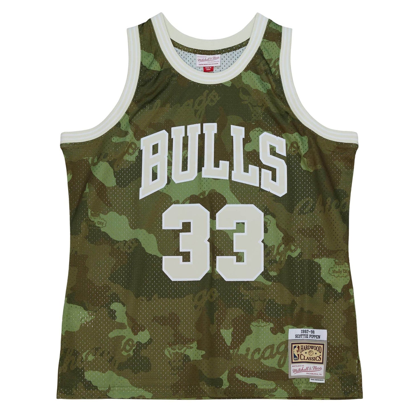 Ghost Green Camo Swingman Scottie Pippen Chicago Bulls 1997-98 Jersey