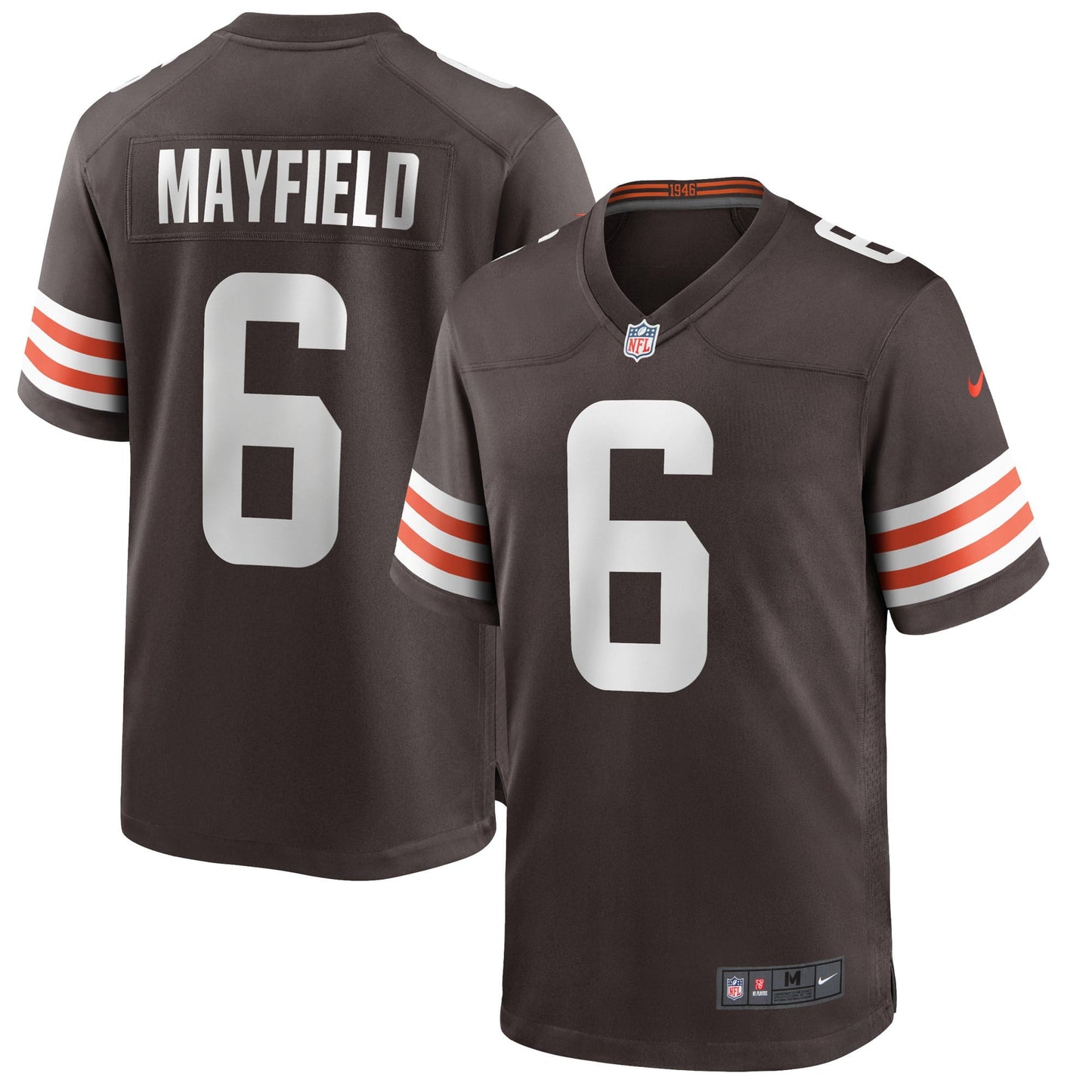 Men's Nike Baker Mayfield Brown Cleveland Browns Game Player Jersey