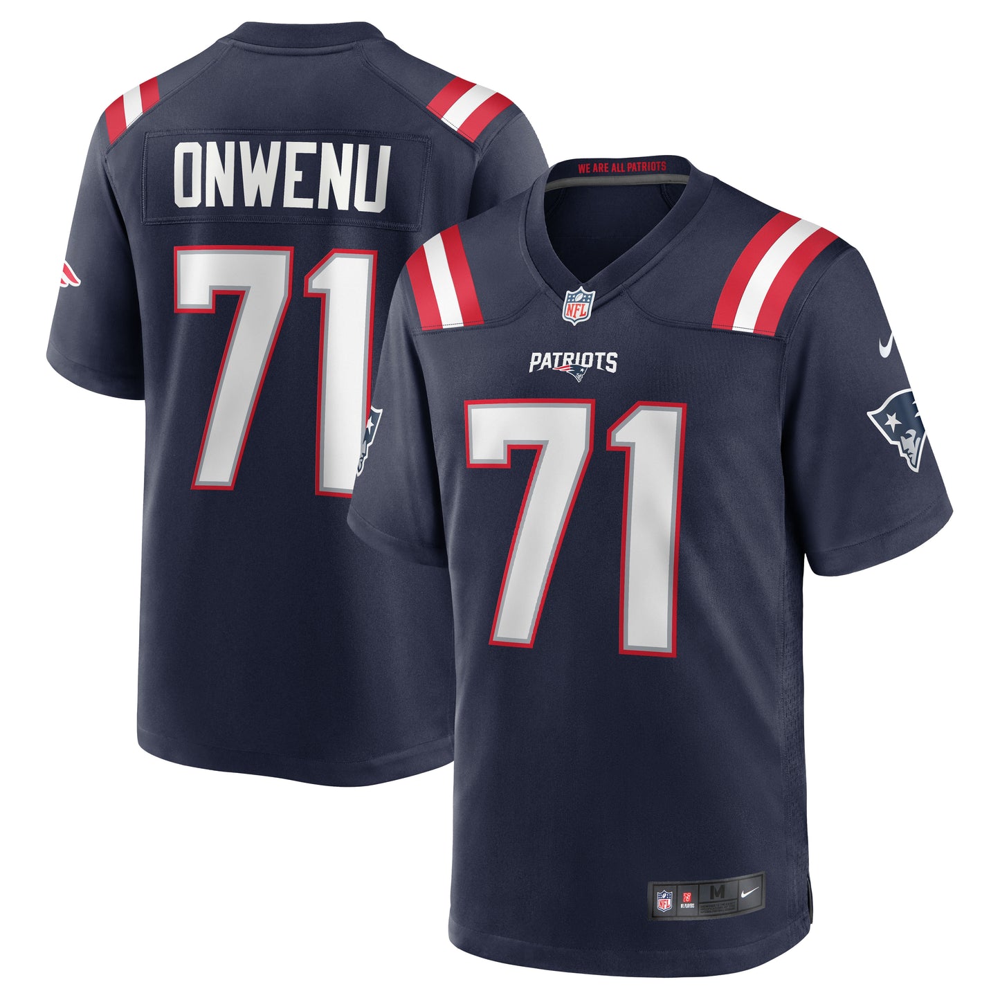 Mike Onwenu New England Patriots Nike Team Game Jersey - Navy