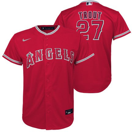 Youth Mike Trout Los Angeles Angels Red Alternate Replica Jersey
