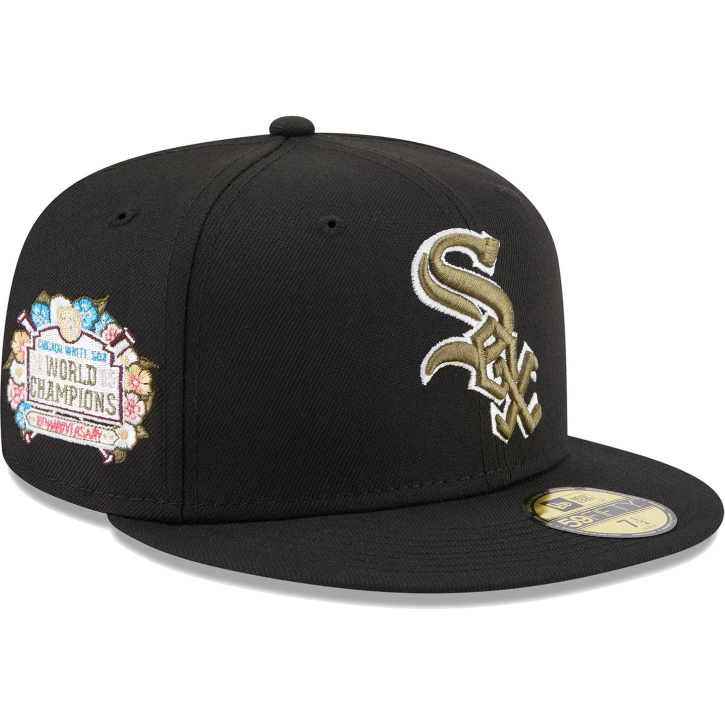 Chicago White Sox New Era 2005 World Series Anniversary Spring Training Botanical 59FIFTY Fitted Hat - Black
