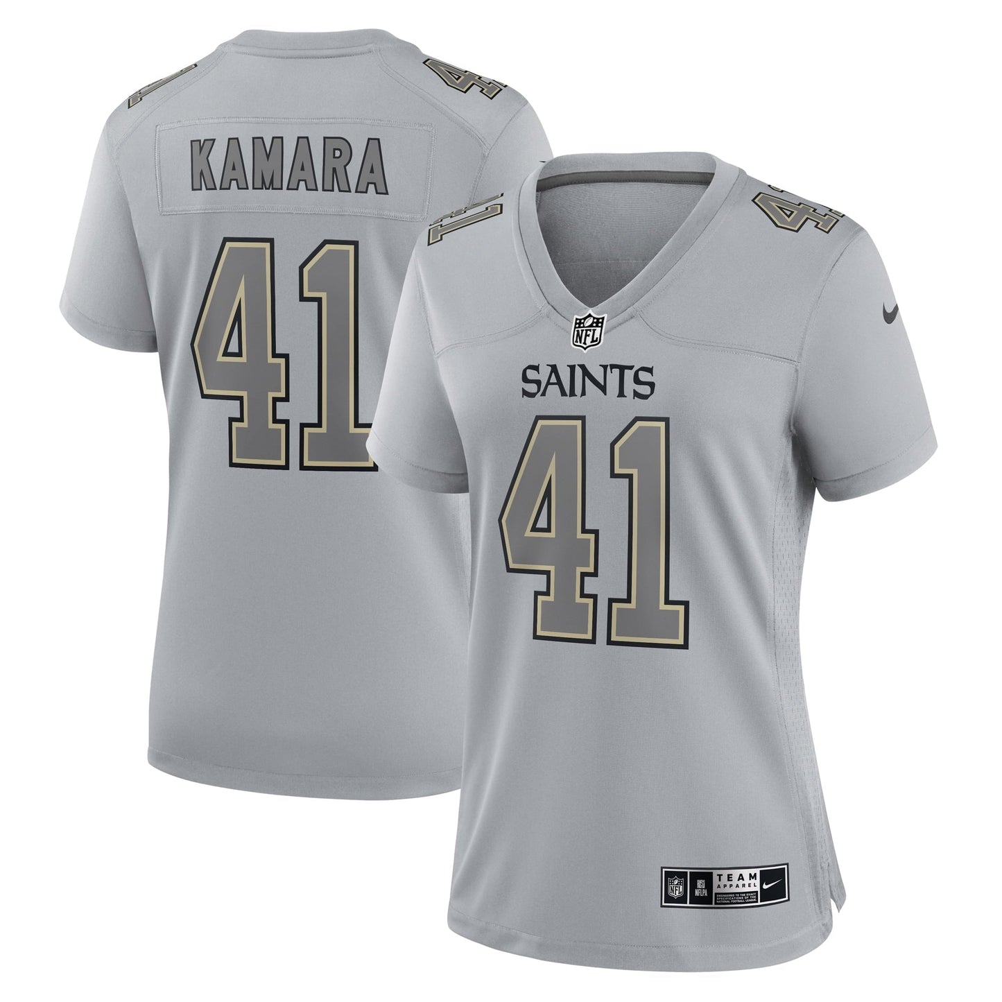 Women's Nike Alvin Kamara Gray New Orleans Saints Atmosphere Fashion Game Jersey