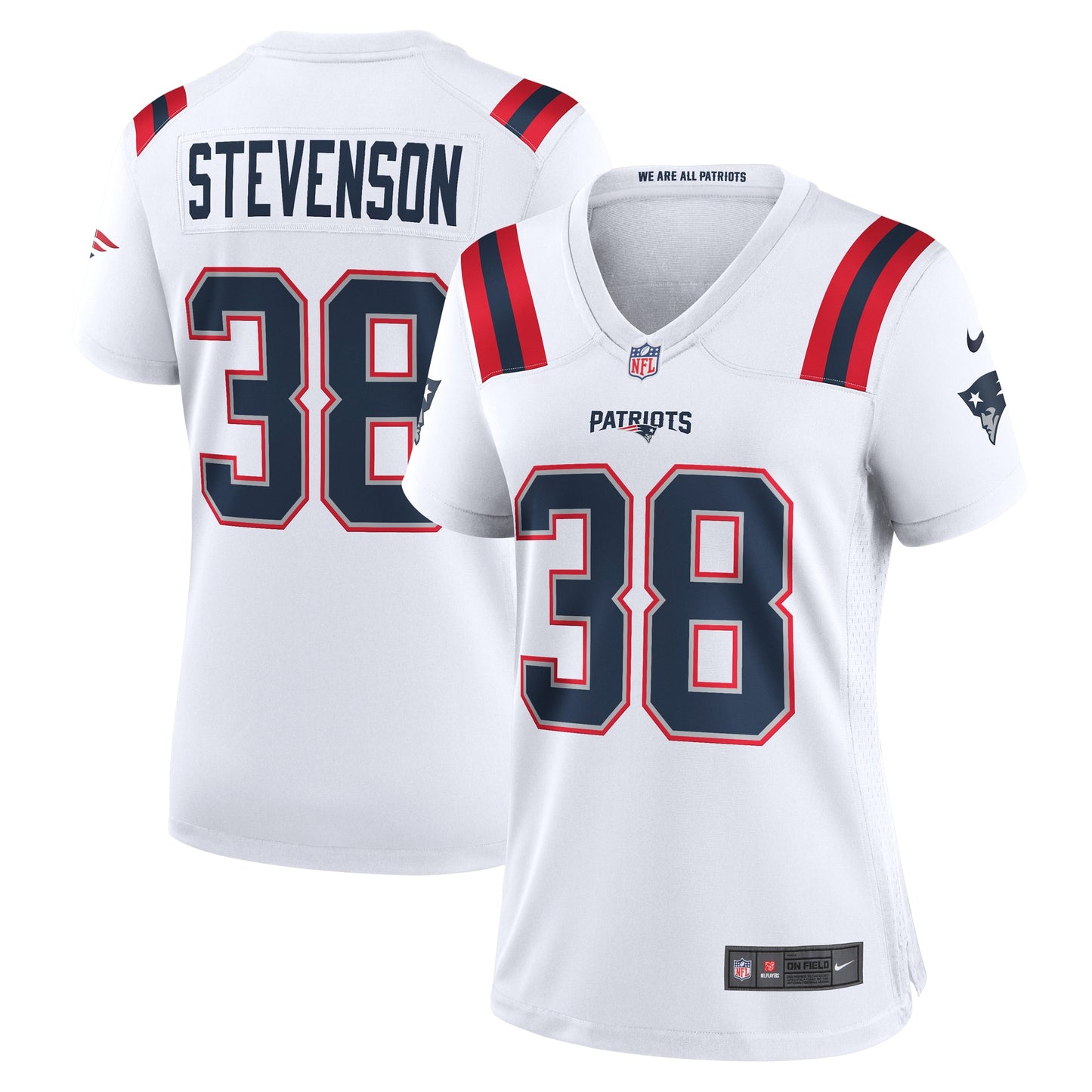 Rhamondre Stevenson New England Patriots Nike Women's Game Player Jersey - White
