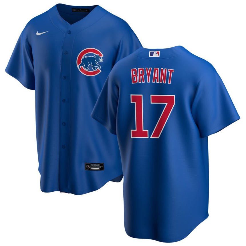 Men's Kris Bryant Chicago Cubs Blue Alternate Premium Stitch Replica Jersey