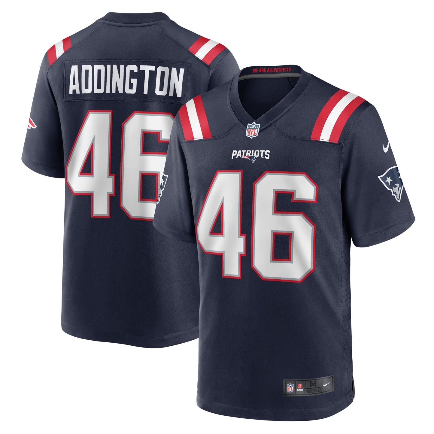 Tucker Addington New England Patriots Nike Home Game Player Jersey - Navy
