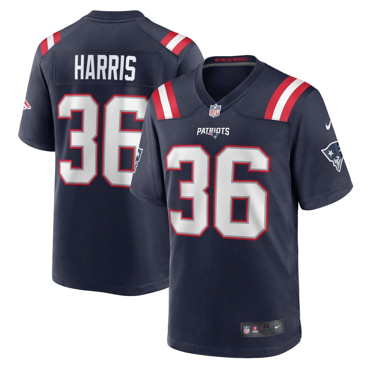 Men's Nike Kevin Harris Navy New England Patriots Game Player Jersey