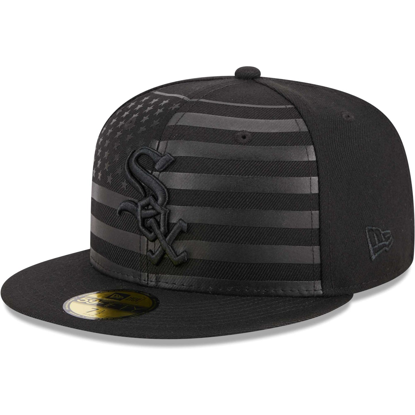 Chicago White Sox New Era Tonal Flag 59FIFTY Fitted Hat - Black