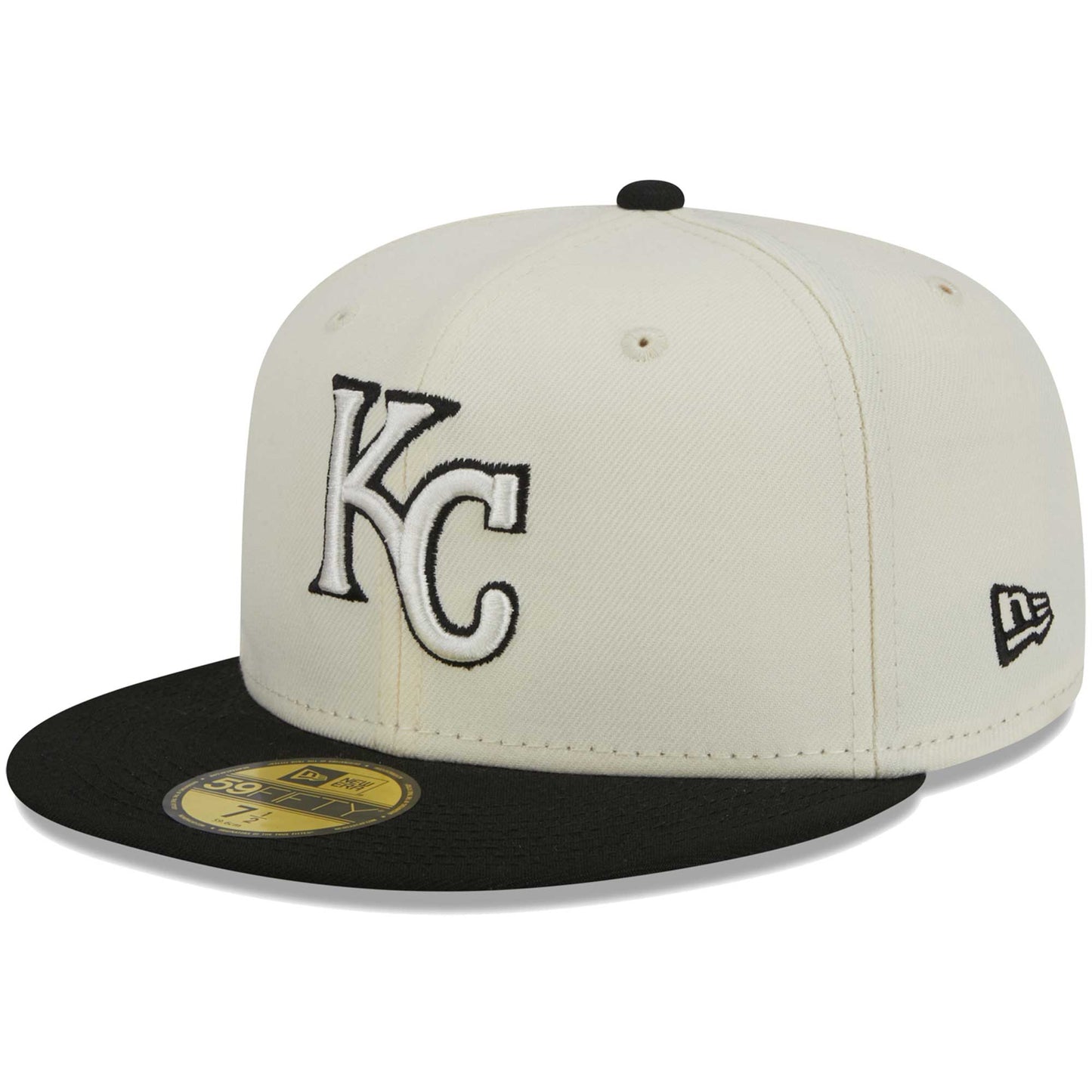 Kansas City Royals New Era Chrome 59FIFTY Fitted Hat - Stone/Black