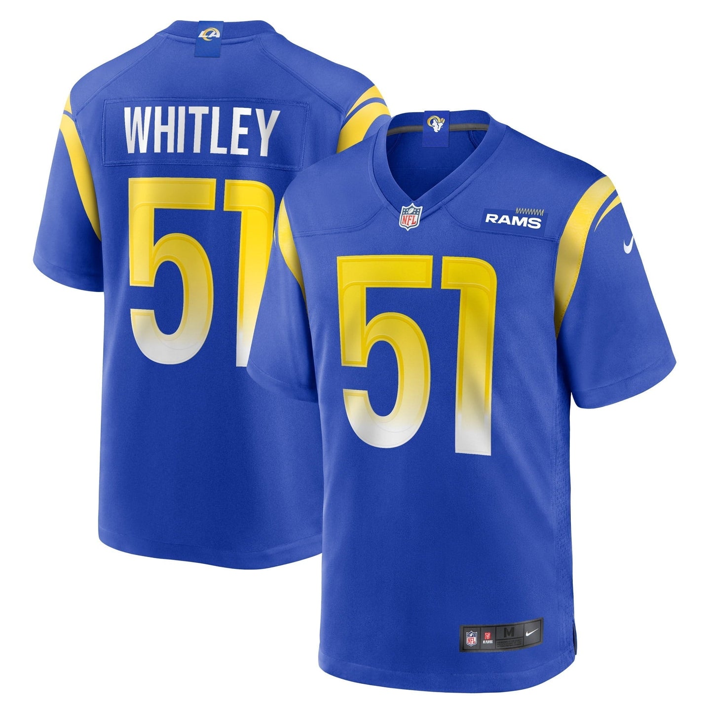 Men's Nike Benton Whitley Royal Los Angeles Rams Game Player Jersey