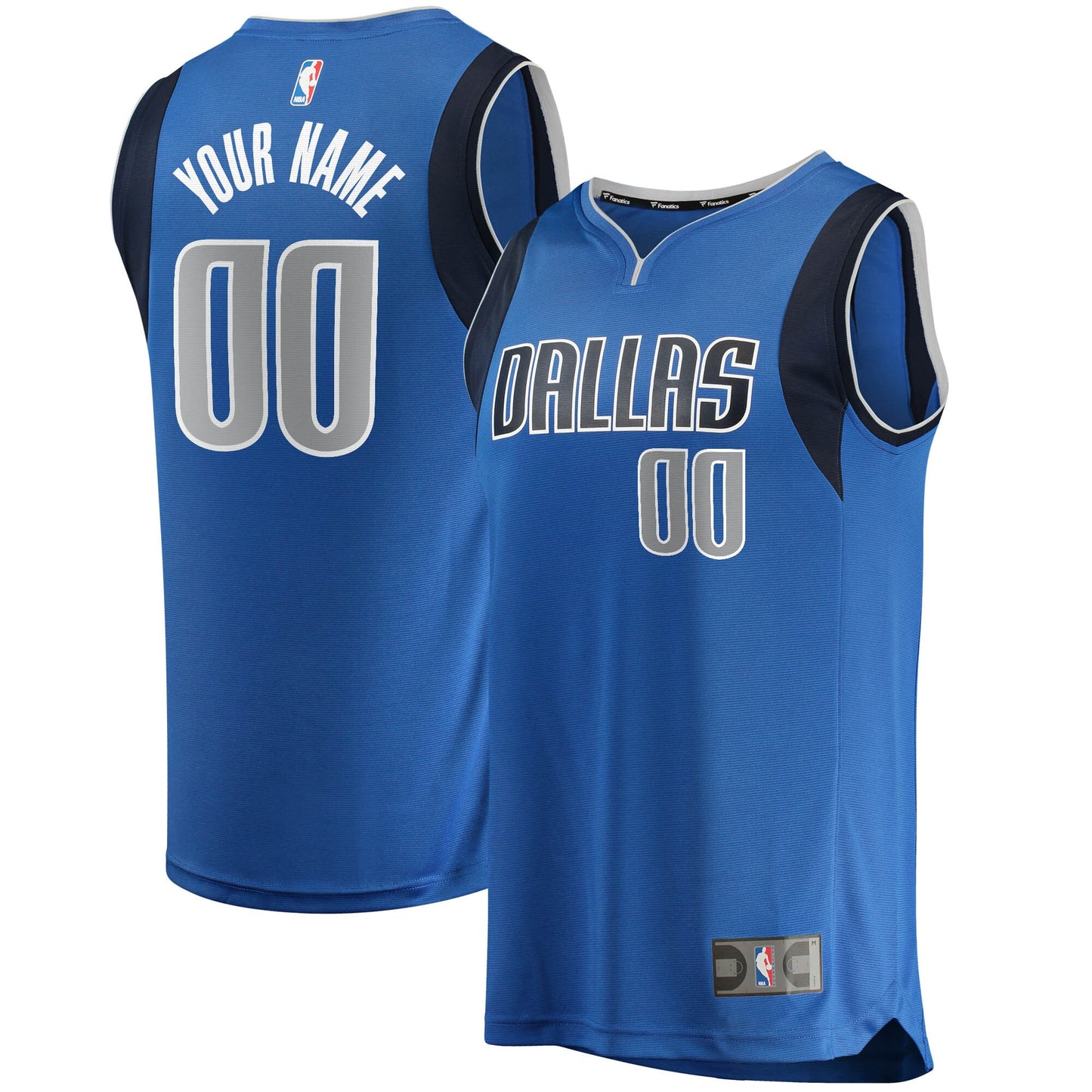 Dallas Mavericks Fanatics Branded Fast Break Custom Replica Jersey Blue - Icon Edition