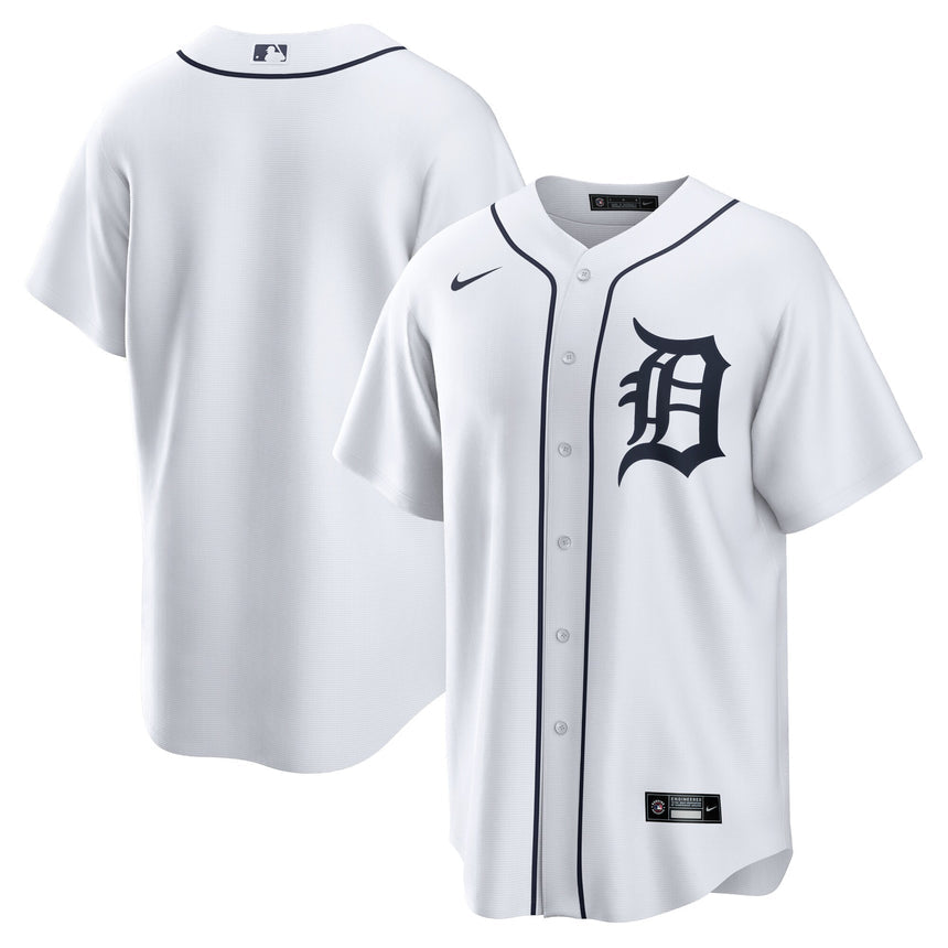 Men's Detroit Tigers White Home Blank Replica Jersey