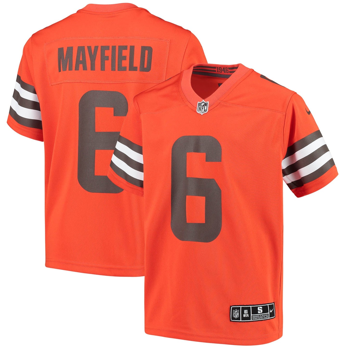 Youth Nike Baker Mayfield Orange Cleveland Browns Inverted Team Game Jersey