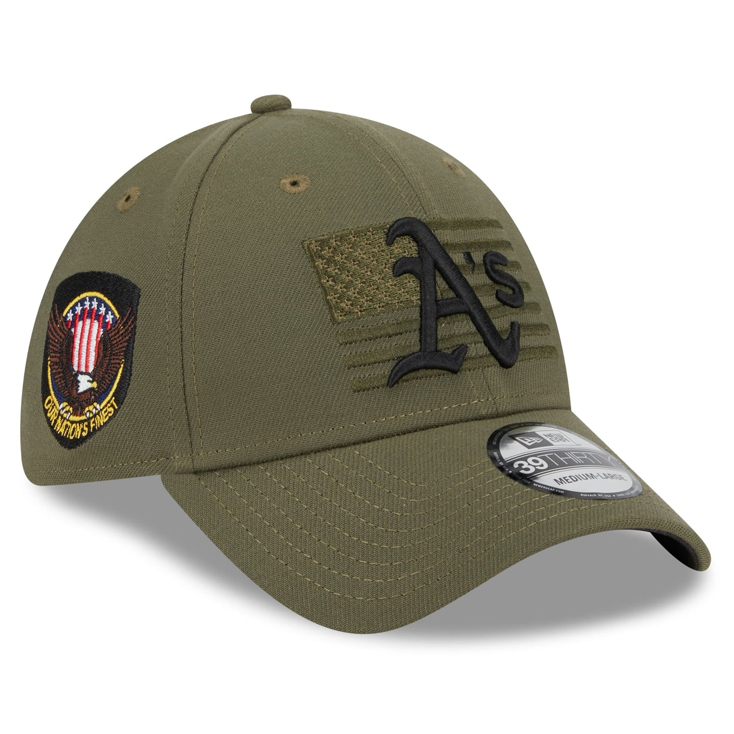 Oakland Athletics New Era 2023 Armed Forces Day 39THIRTY Flex Hat - Green