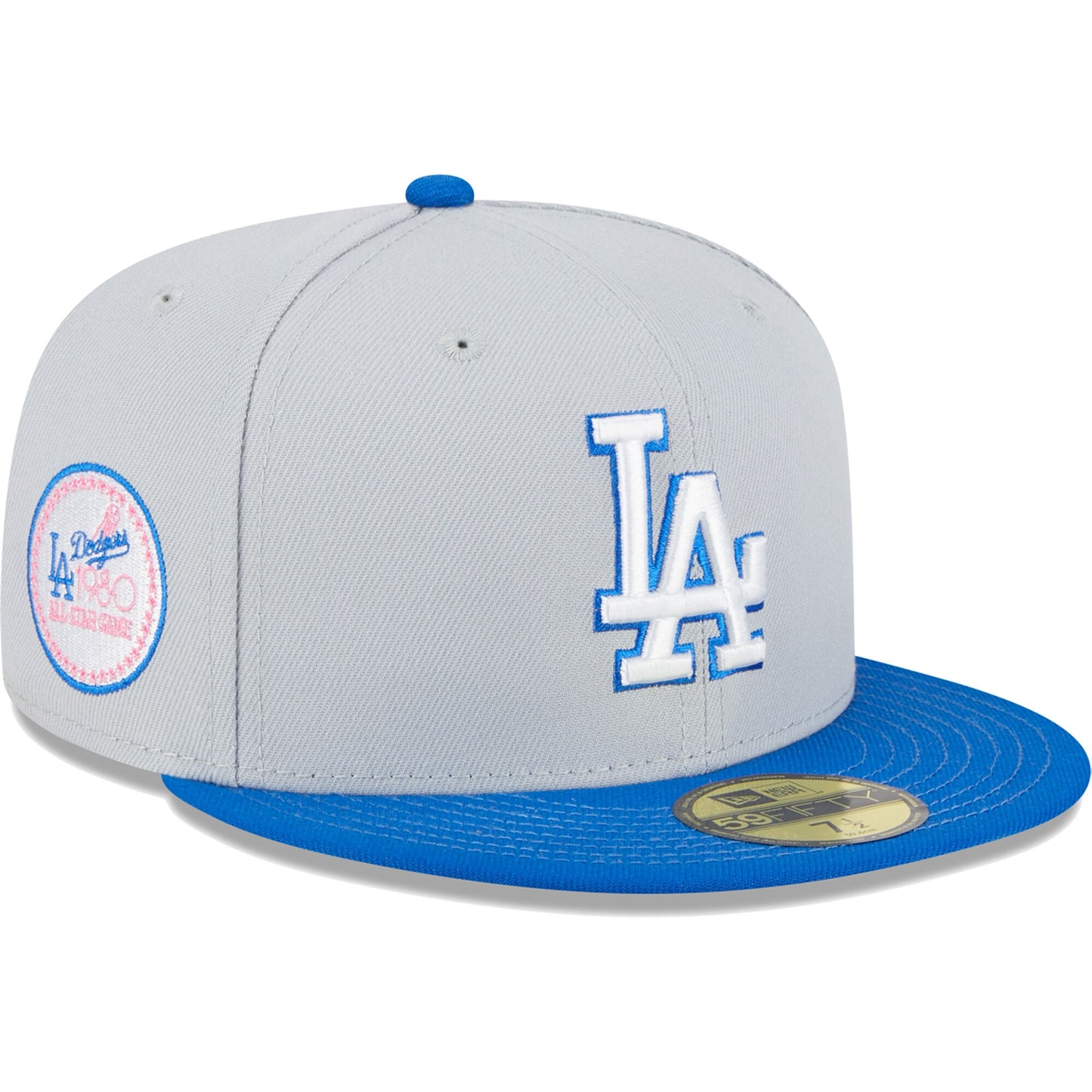Los Angeles Dodgers New Era Dolphin 59FIFTY Fitted Hat - Gray/Blue