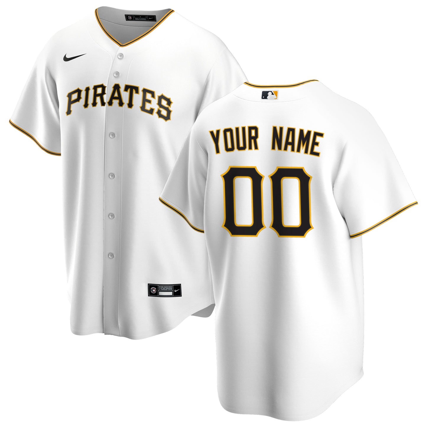 Pittsburgh Pirates Nike Home Replica Custom Jersey - White