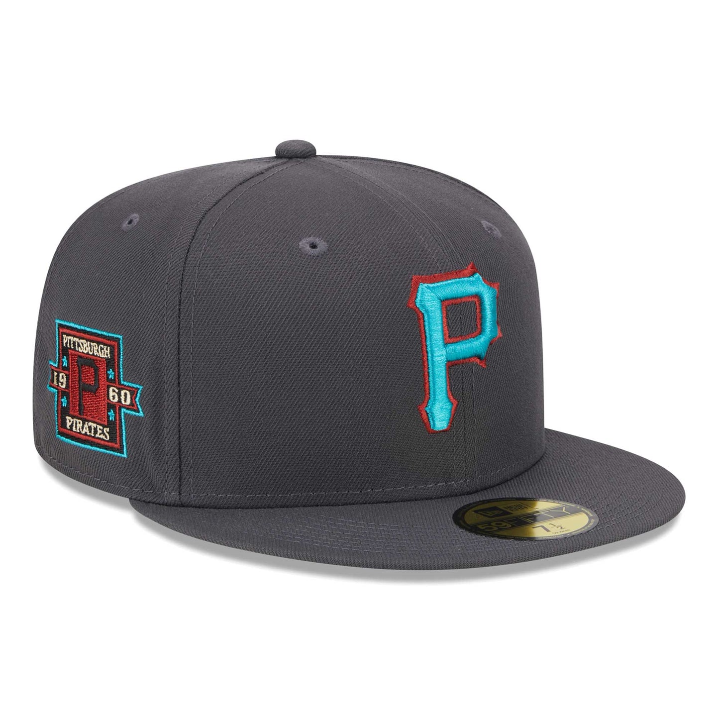 Pittsburgh Pirates New Era Print Undervisor 59FIFTY Fitted Hat - Graphite