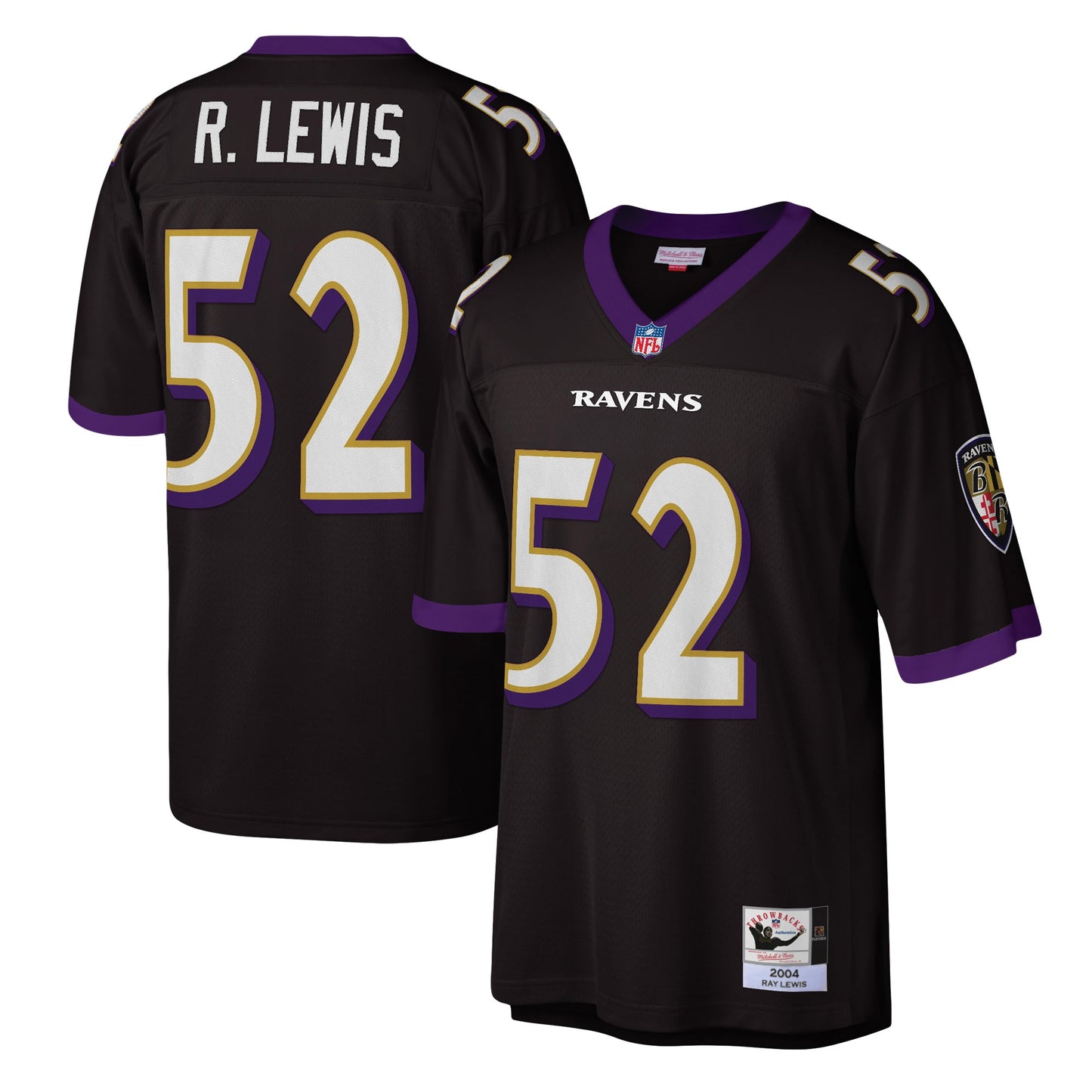 Ray Lewis Baltimore Ravens Mitchell & Ness 2004 Authentic Throwback Retired Player Jersey - Black