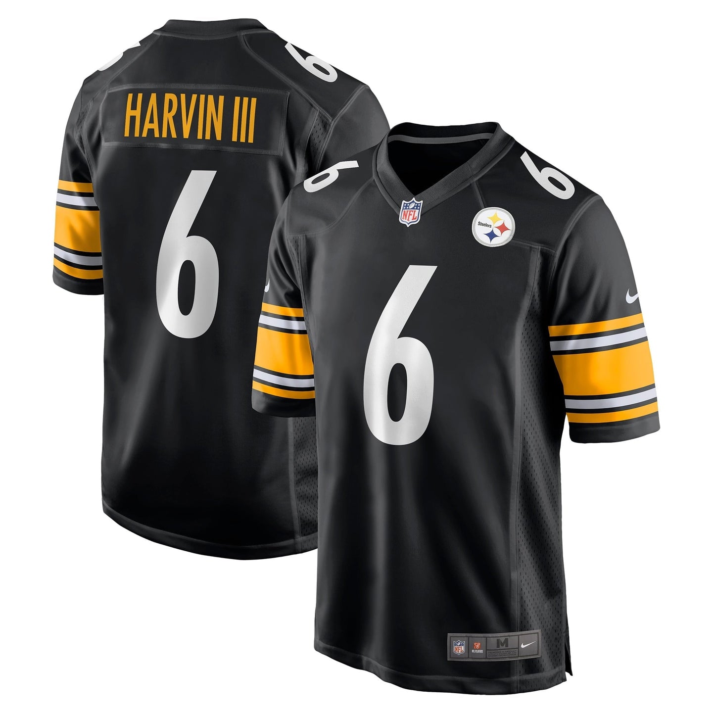 Men's Nike Pressley Harvin III Black Pittsburgh Steelers Game Jersey