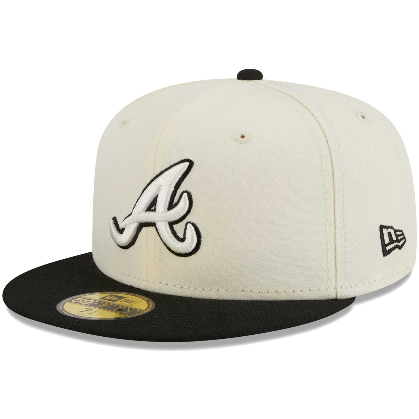 Atlanta Braves New Era Chrome 59FIFTY Fitted Hat - Stone/Black