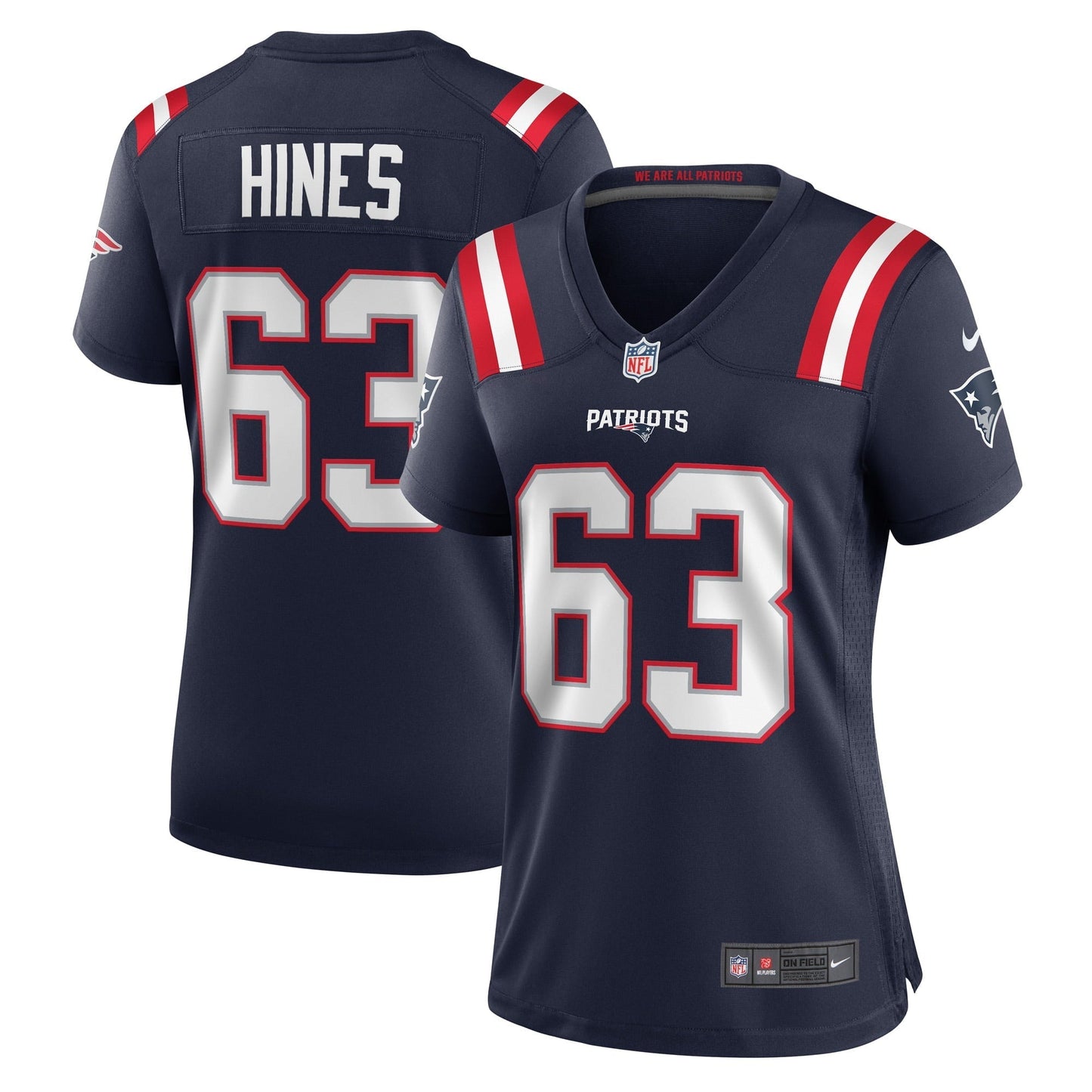 Women's Nike Chasen Hines Navy New England Patriots Game Player Jersey