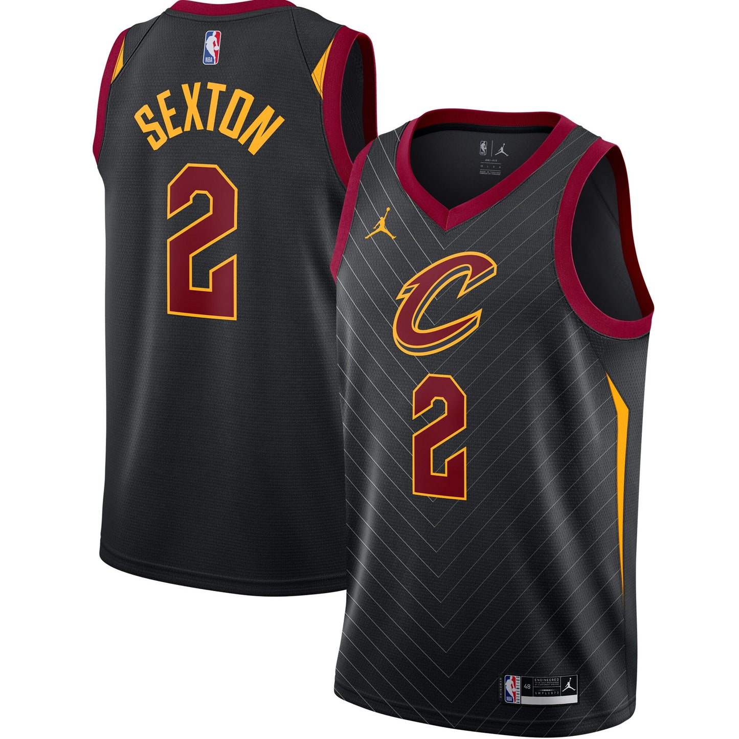 Collin Sexton Cleveland Cavaliers Jordans Brand 2020/21 Swingman Jersey - Statement Edition - Black