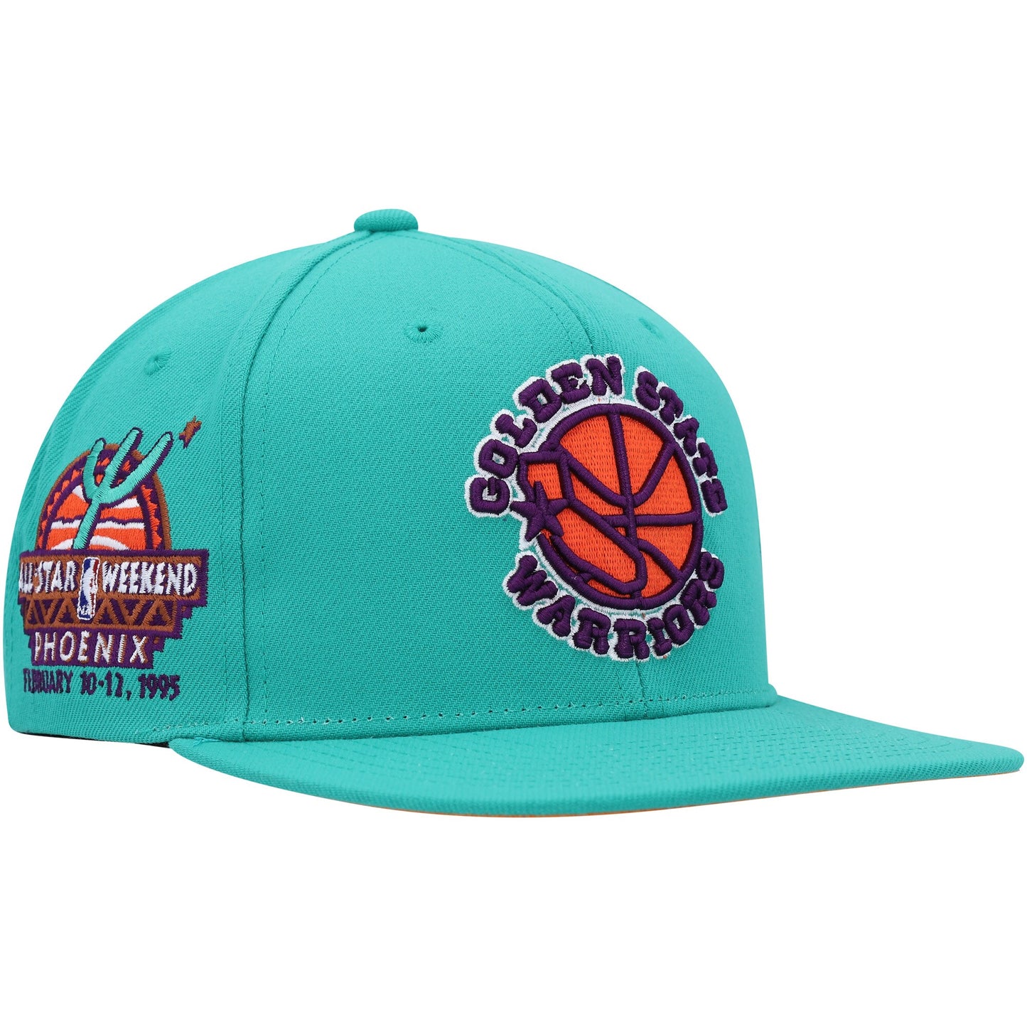 Golden State Warriors Mitchell & Ness Hardwood Classics 1995 NBA All-Star Weekend Desert Snapback Hat - Turquoise
