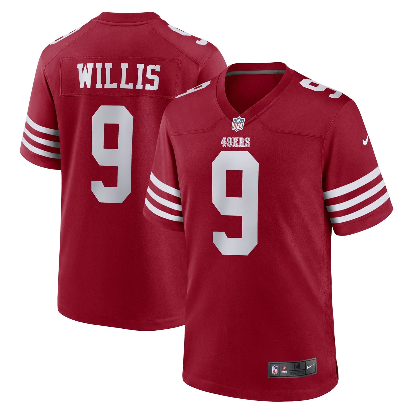 Men's Nike Brayden Willis Scarlet San Francisco 49ers Team Game Jersey