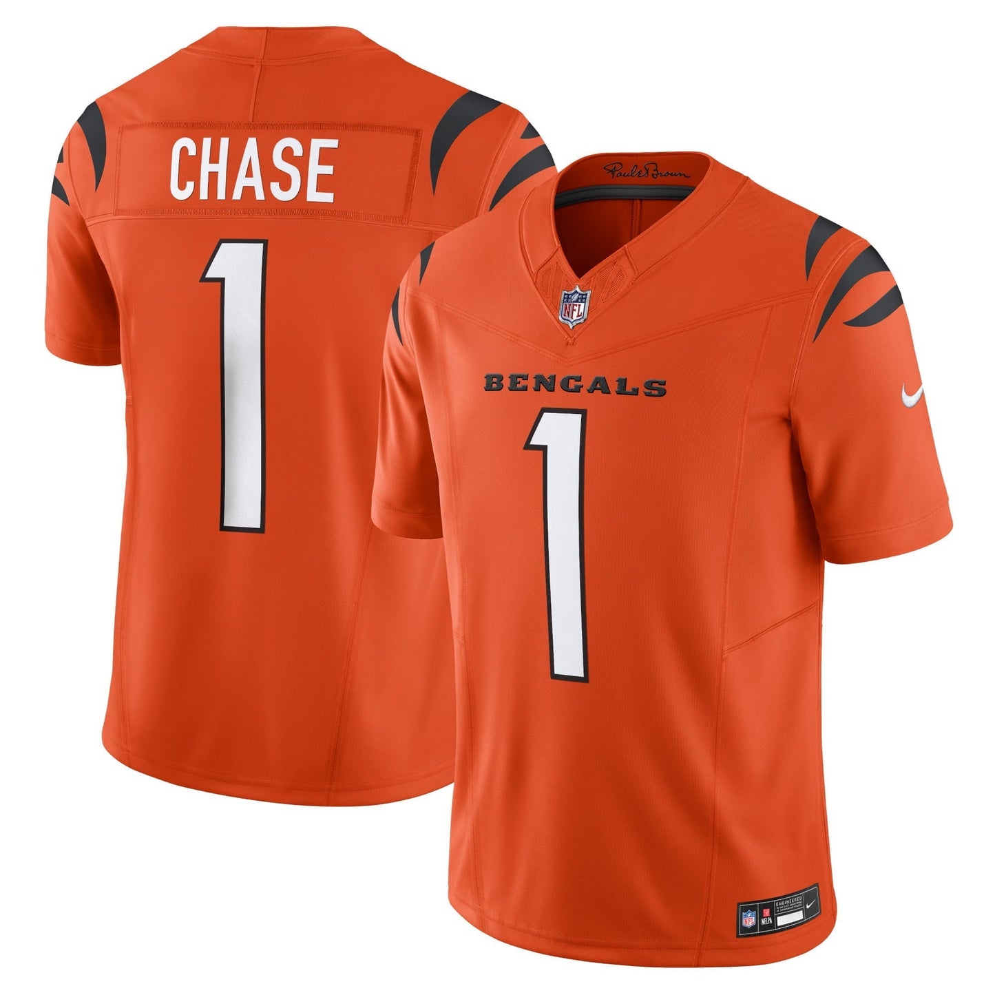 Men's Nike Ja'Marr Chase Orange Cincinnati Bengals Vapor F.U.S.E. Limited Jersey