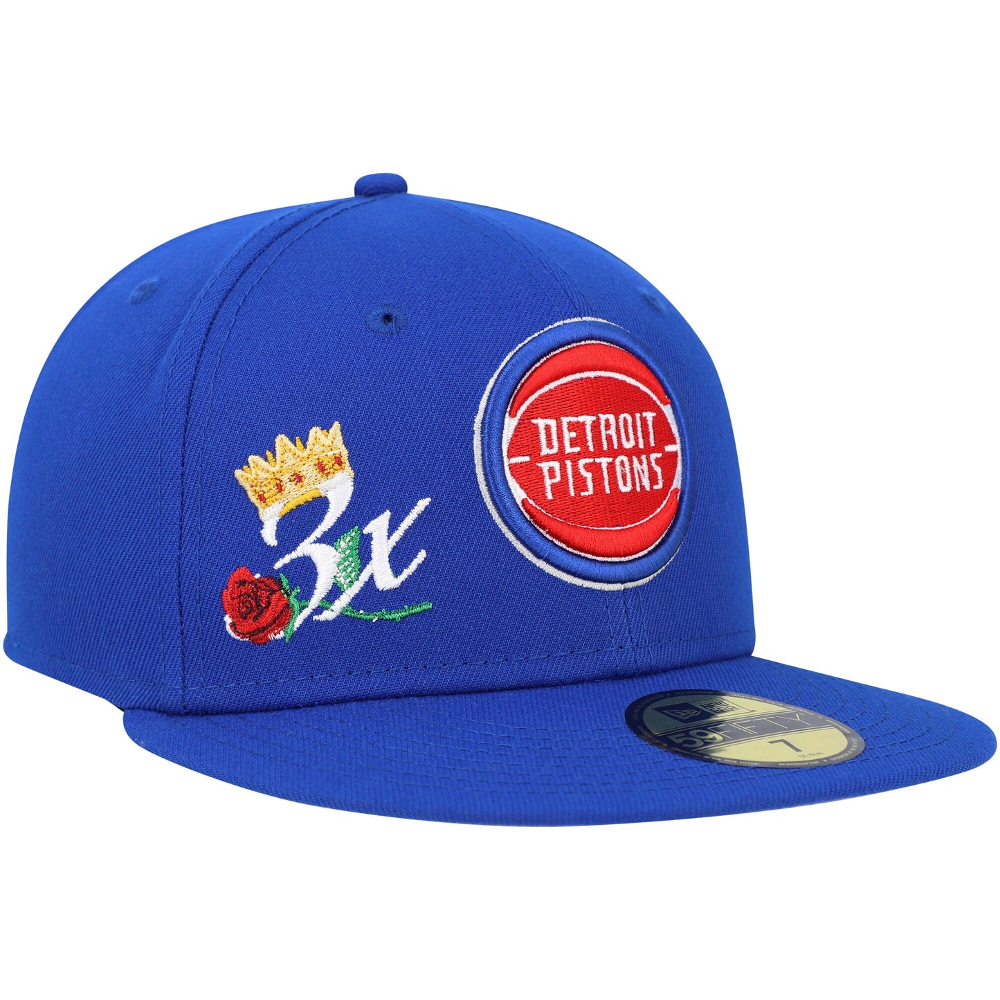 Detroit Pistons New Era Crown Champs 59FIFTY Fitted Hat - Blue