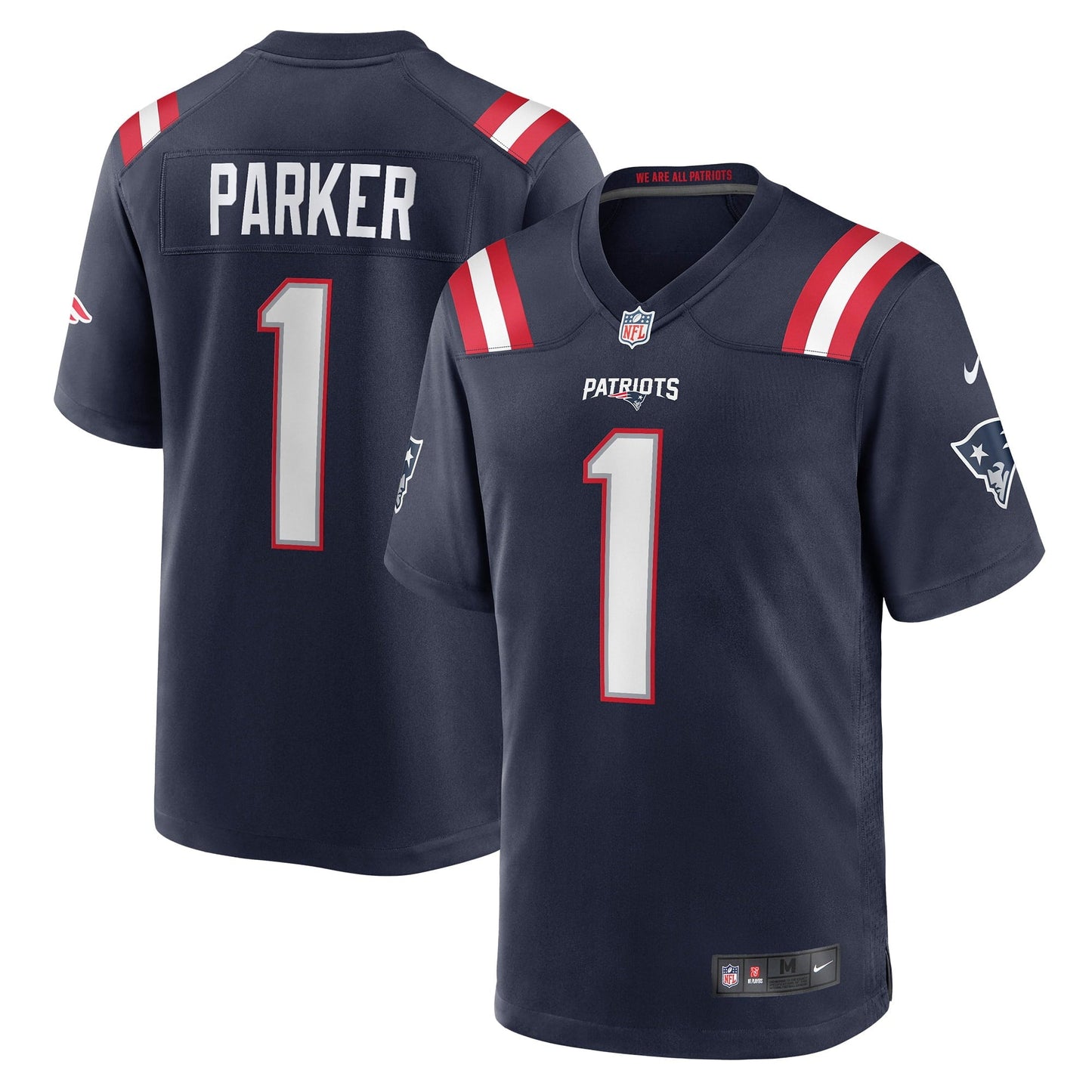 Men's Nike DeVante Parker Navy New England Patriots Game Jersey
