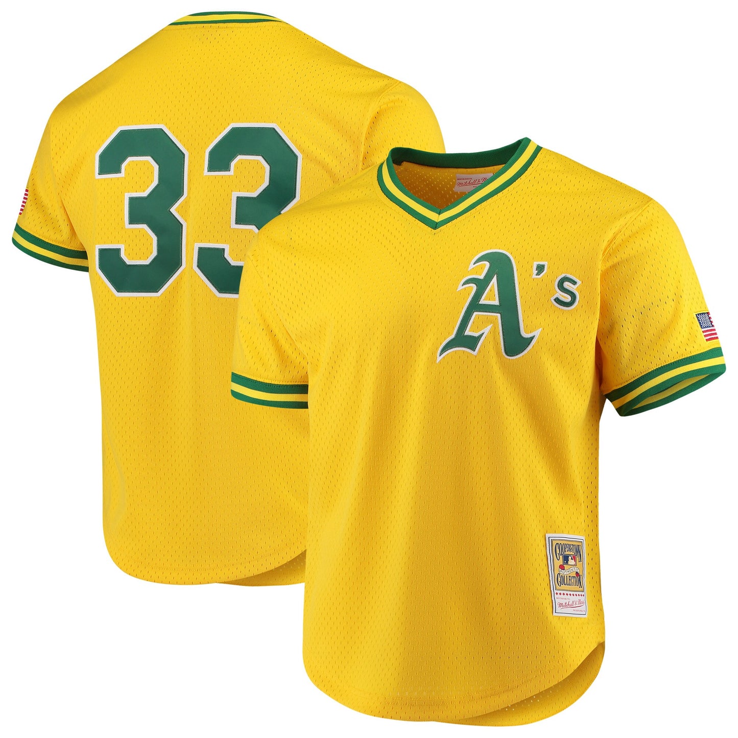 Jose Canseco Oakland Athletics Mitchell & Ness Cooperstown Collection Mesh Batting Practice Jersey - Gold