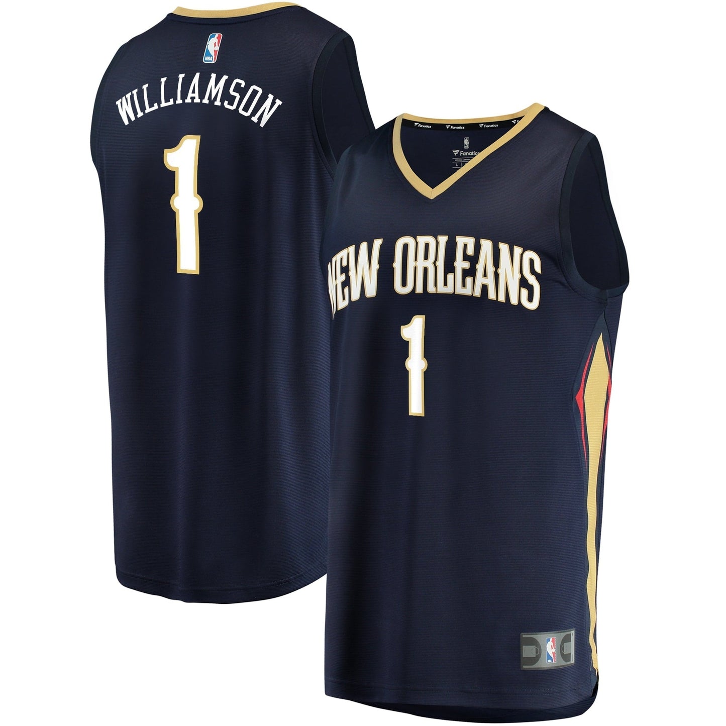 Youth Fanatics Branded Zion Williamson Navy New Orleans Pelicans Replica Fast Break Jersey - Icon Edition
