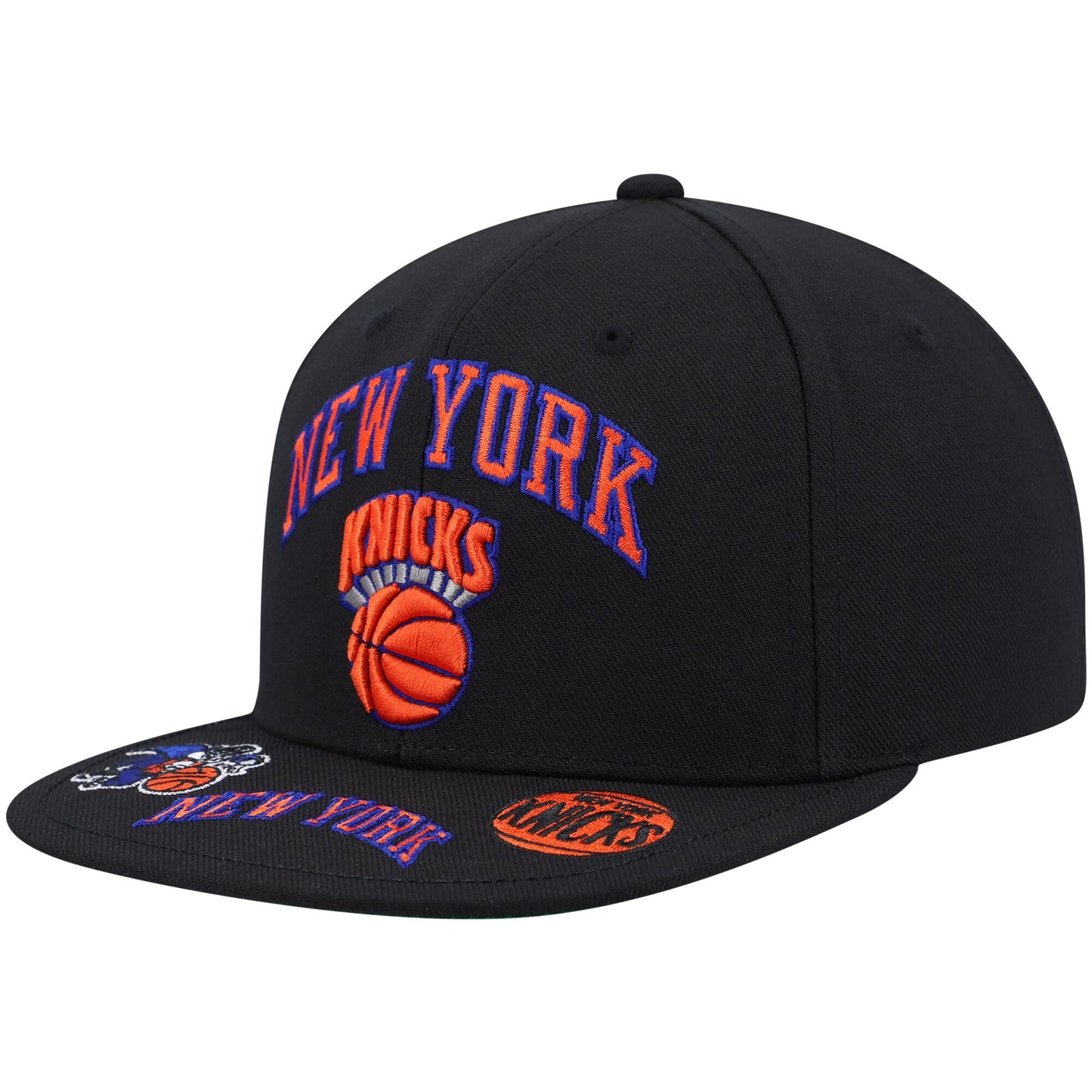 New York Knicks Mitchell & Ness Hardwood Classics Front Loaded Snapback Hat - Black
