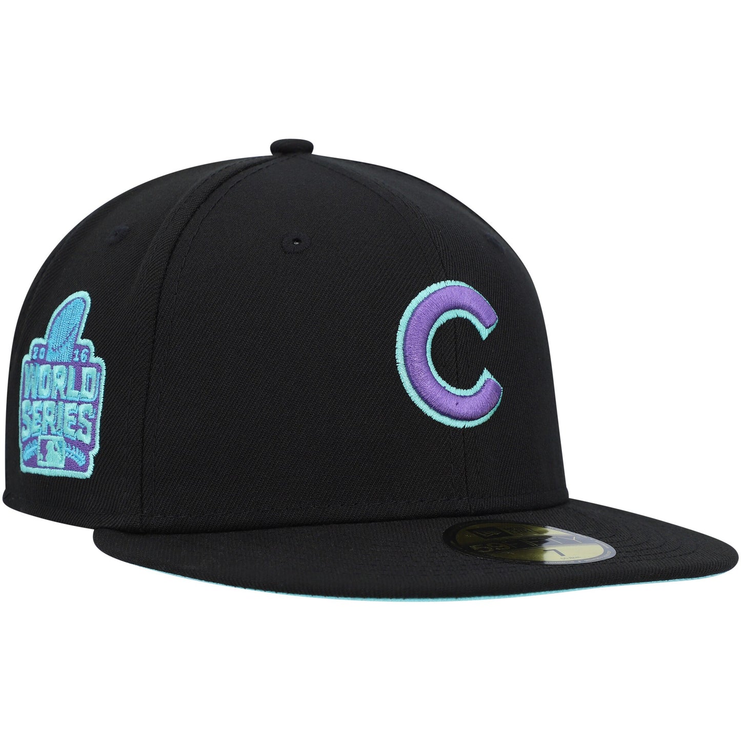 Chicago Cubs New Era 2016 World Series Black Light 59FIFTY Fitted Hat - Black