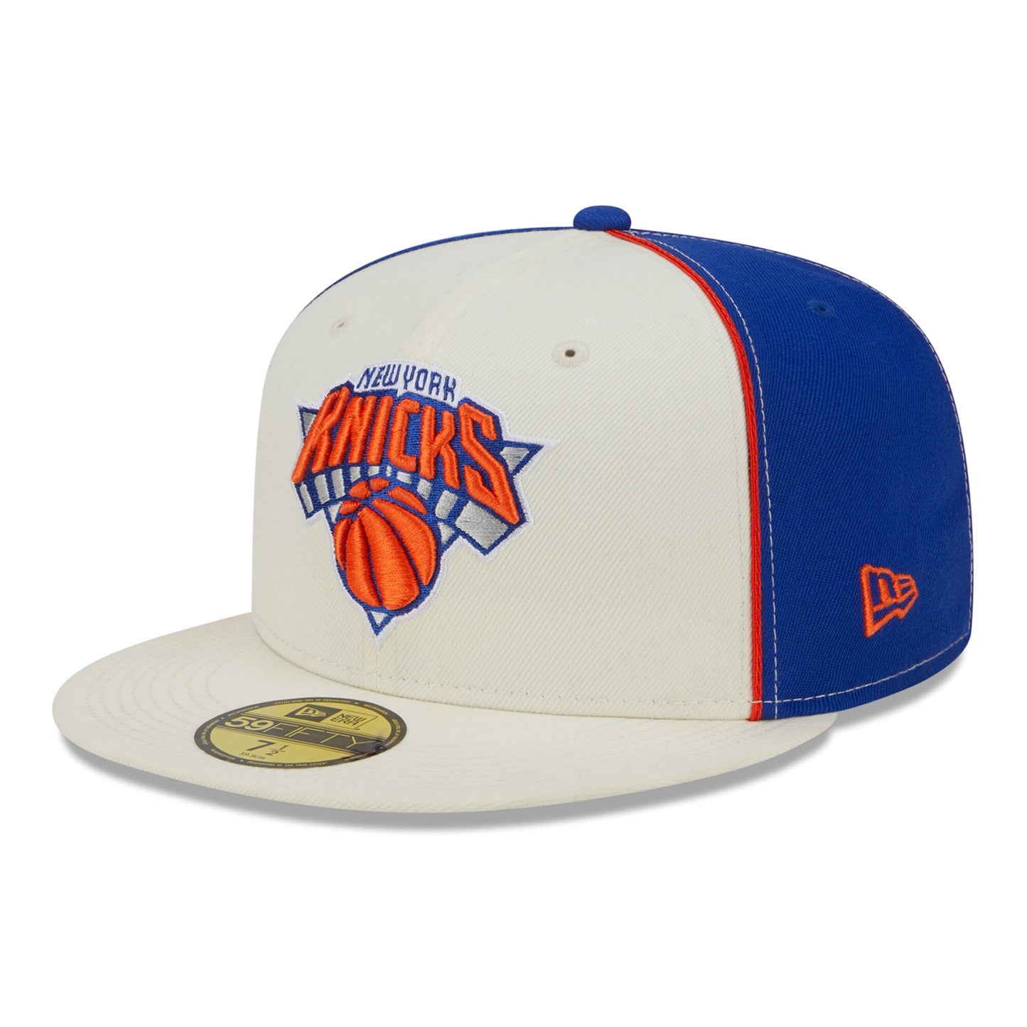 New York Knicks New Era Piped Pop Panel 59FIFTY Fitted Hat - Cream