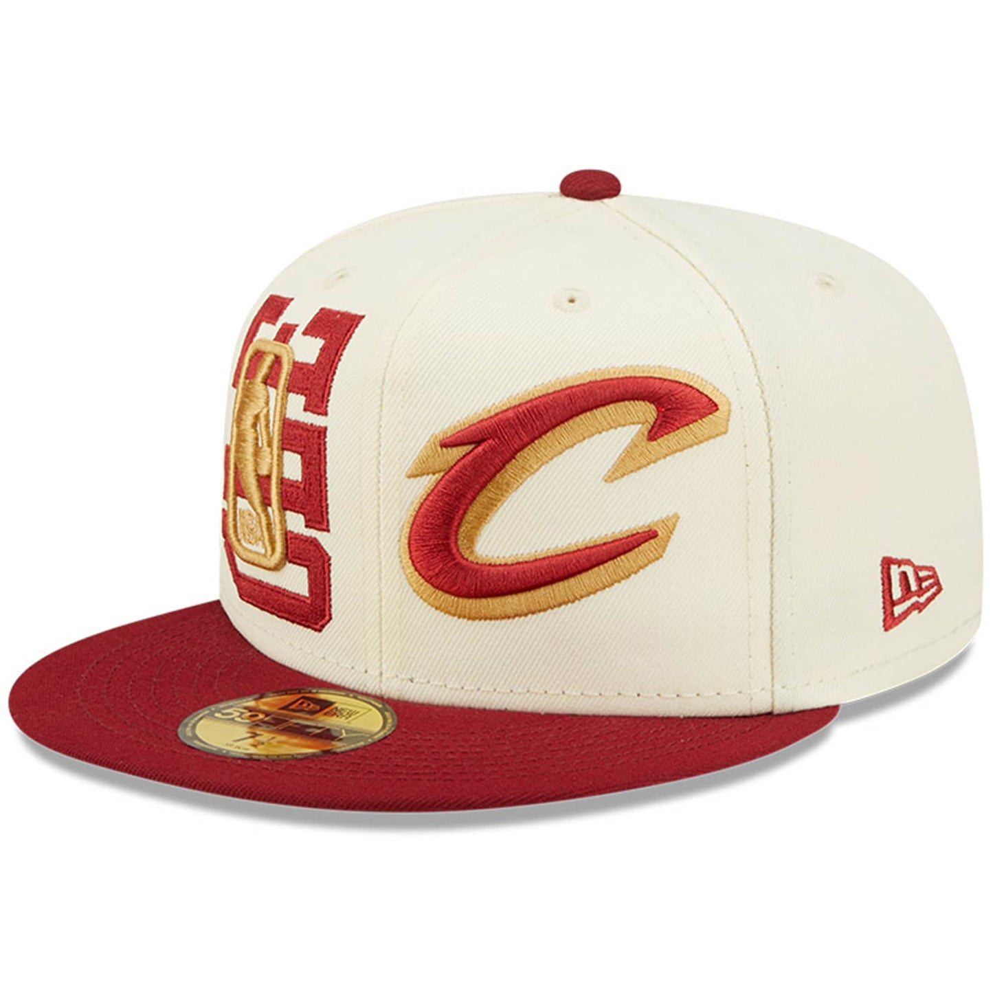Cleveland Cavaliers New Era 2022 NBA Draft 59FIFTY Fitted Hat - Cream/Wine