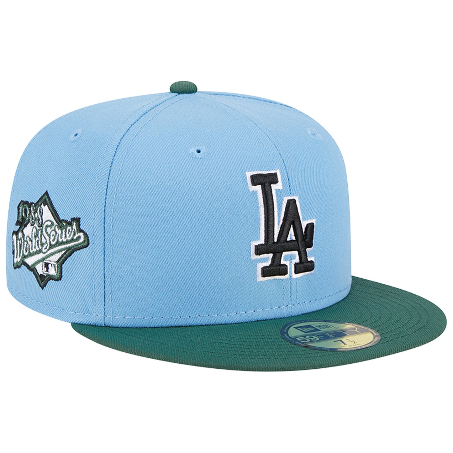 Los Angeles Dodgers New Era 1988 World Series 59FIFTY Fitted Hat - Sky Blue/Cilantro