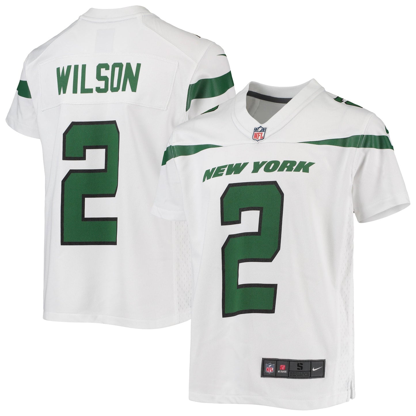 Youth Nike Zach Wilson White New York Jets Game Jersey