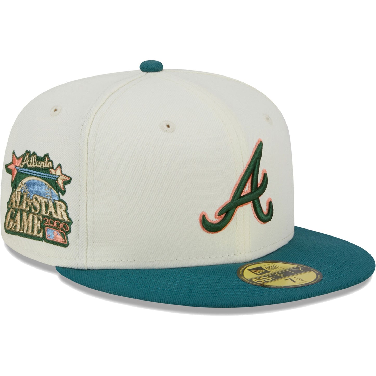 Atlanta Braves New Era Chrome Evergreen 59FIFTY Fitted Hat - Cream