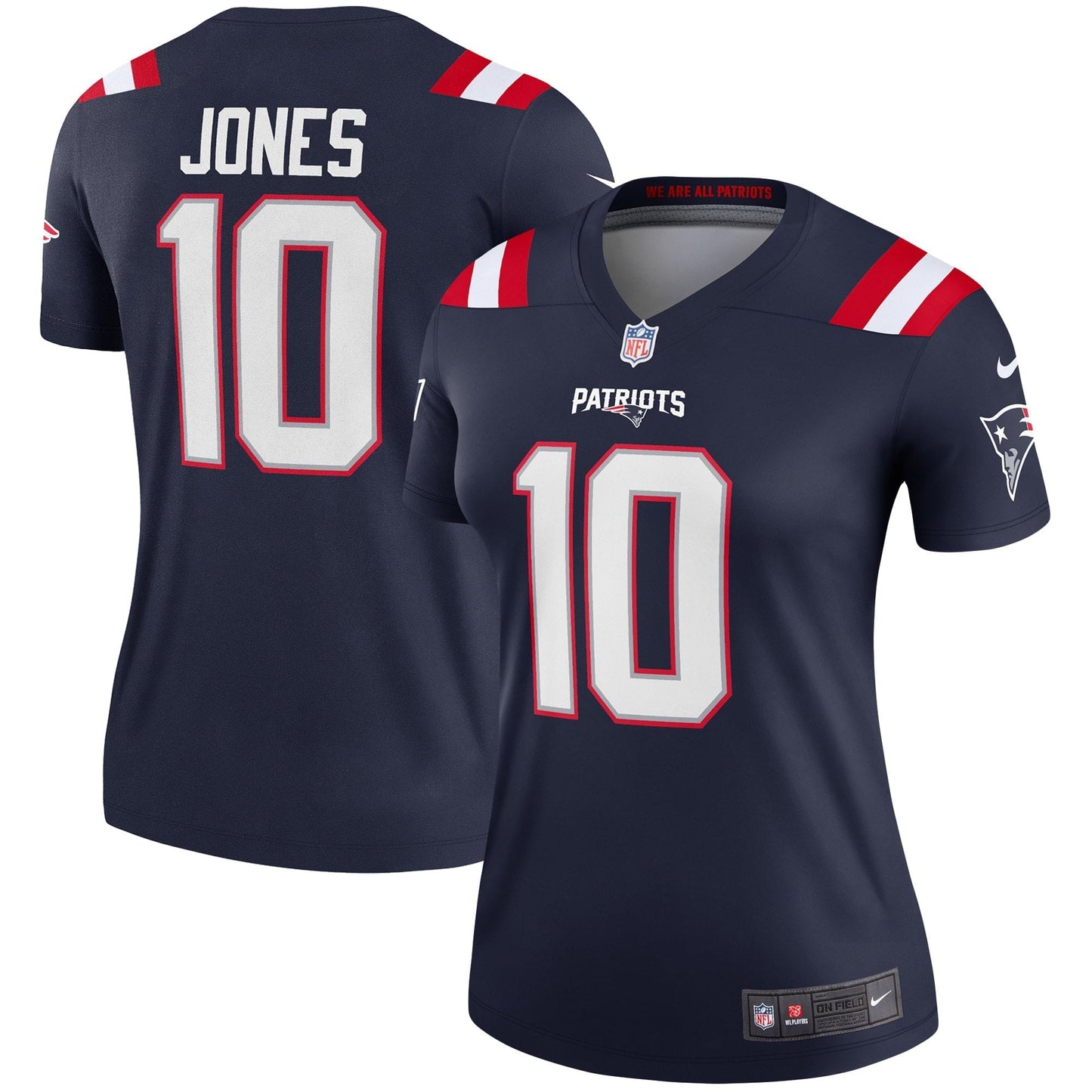 Women's Nike Mac Jones Navy New England Patriots Legend Jersey