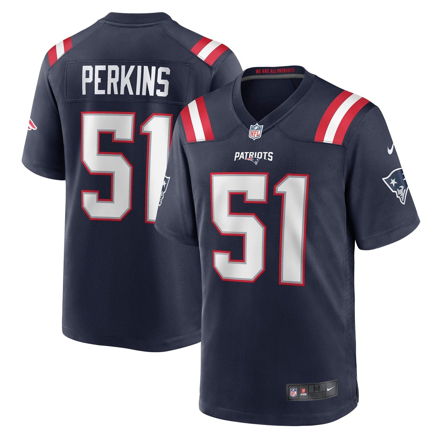 Men's Nike Ronnie Perkins Navy New England Patriots Game Jersey